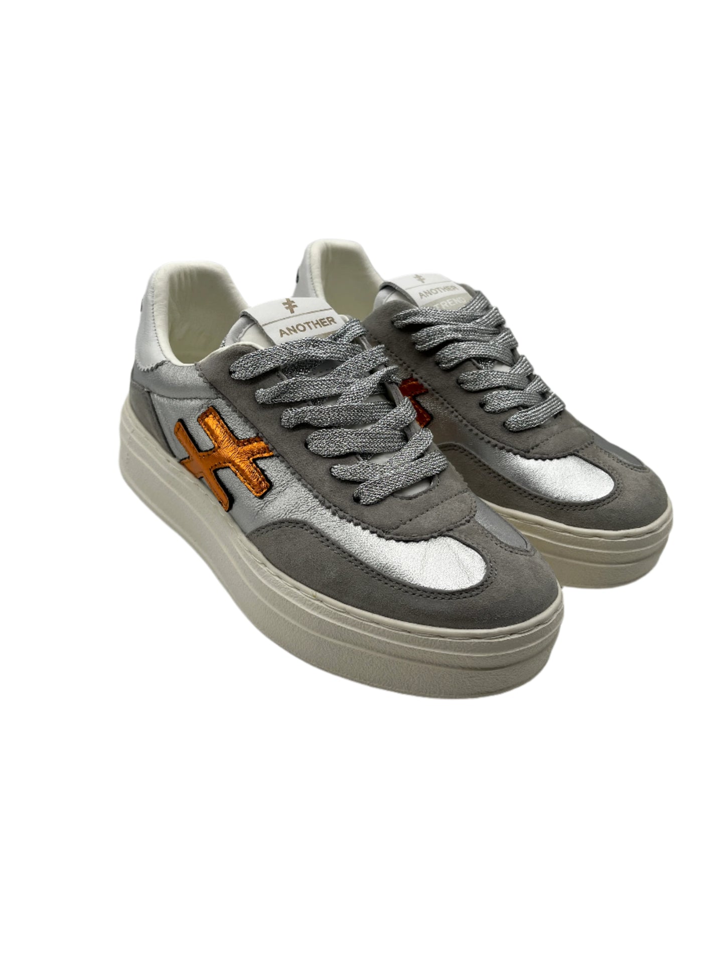 Another Trend A035M338 Tortola Grey Silver Combi Thick Sole Trainers