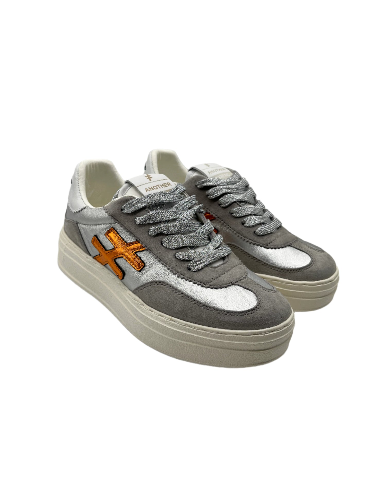 Another Trend A035M338 Tortola Grey Silver Combi Thick Sole Trainers