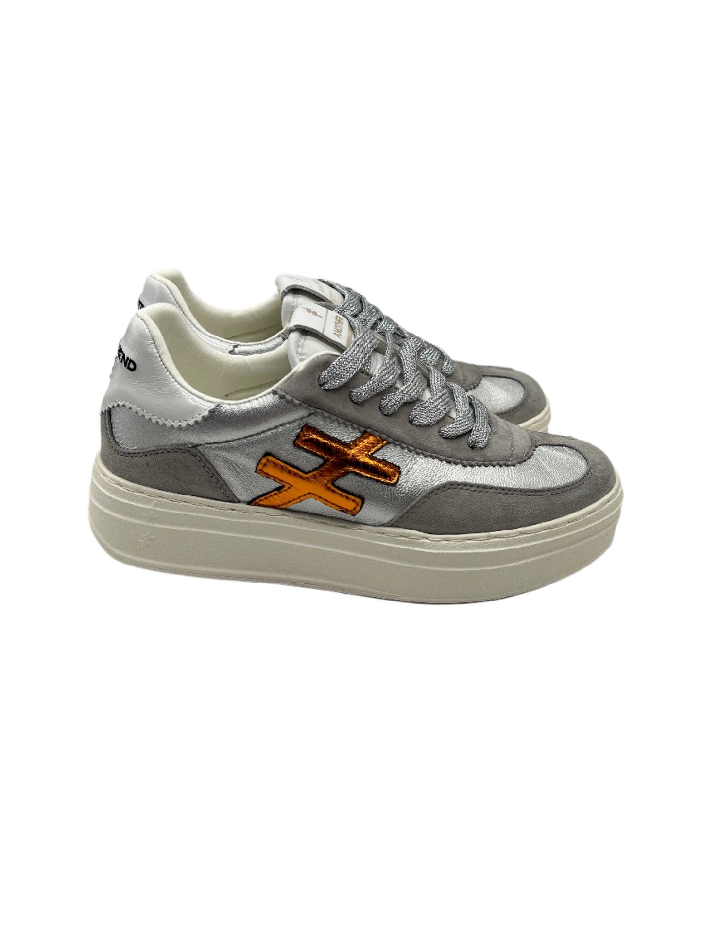 Another Trend A035M338 Tortola Grey Silver Combi Thick Sole Trainers