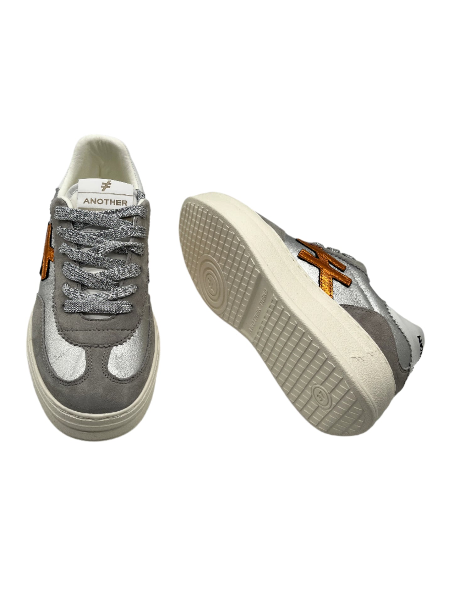 Another Trend A035M338 Tortola Grey Silver Combi Thick Sole Trainers