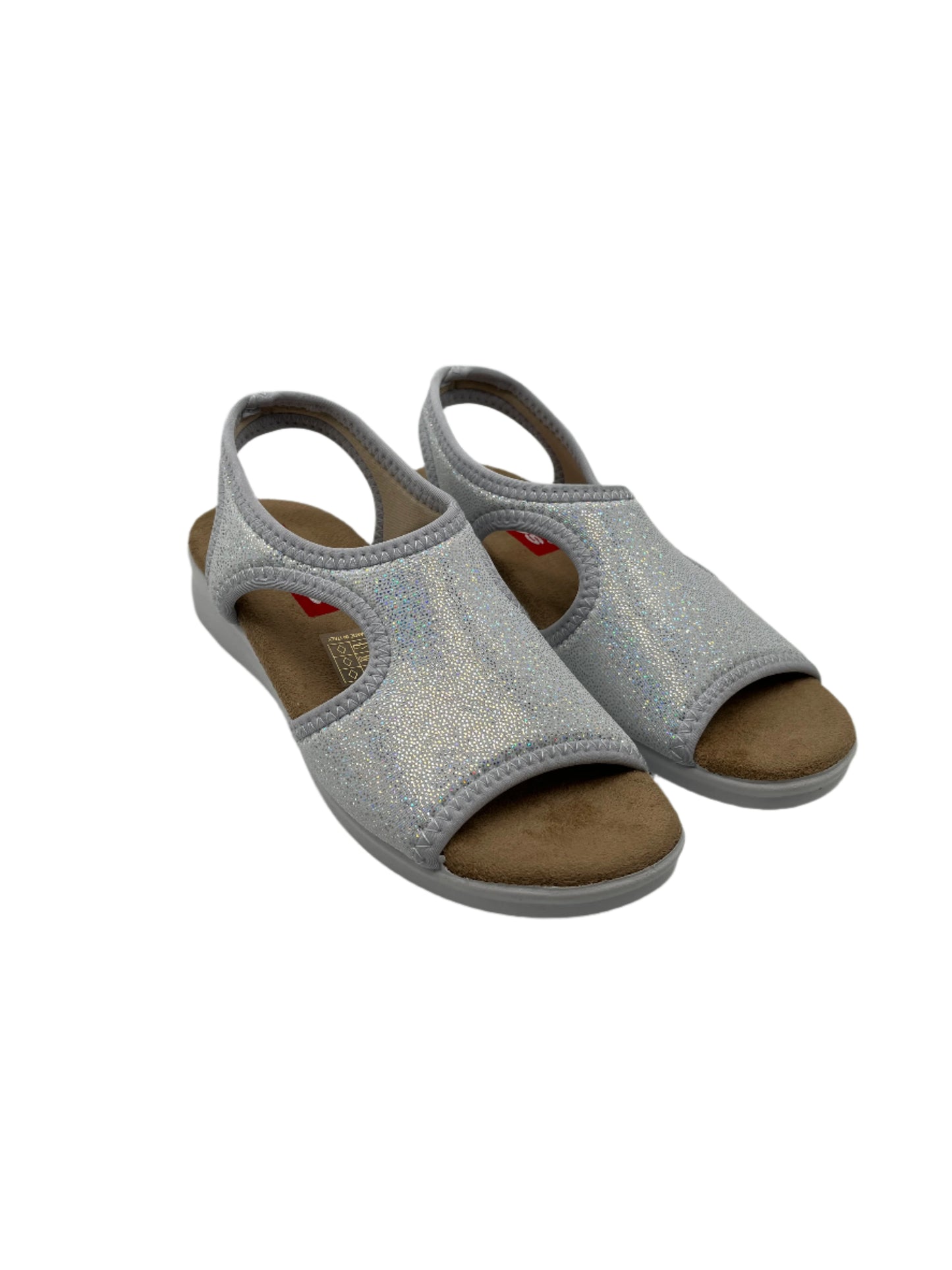 Zuekoos 8023.17 White Multi Sparkle Sandals with Slingback Strap