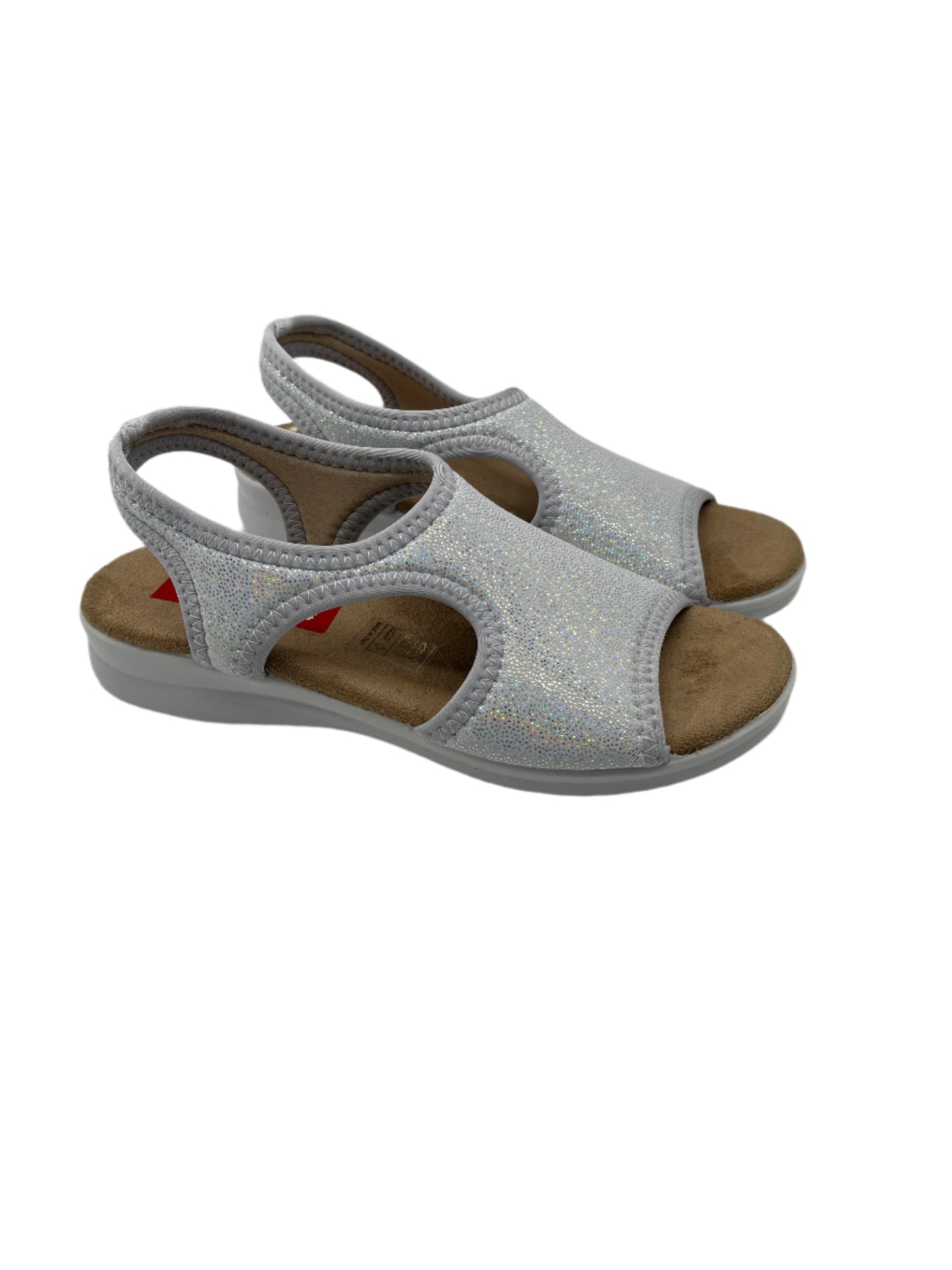Zuekoos 8023.17 White Multi Sparkle Sandals with Slingback Strap
