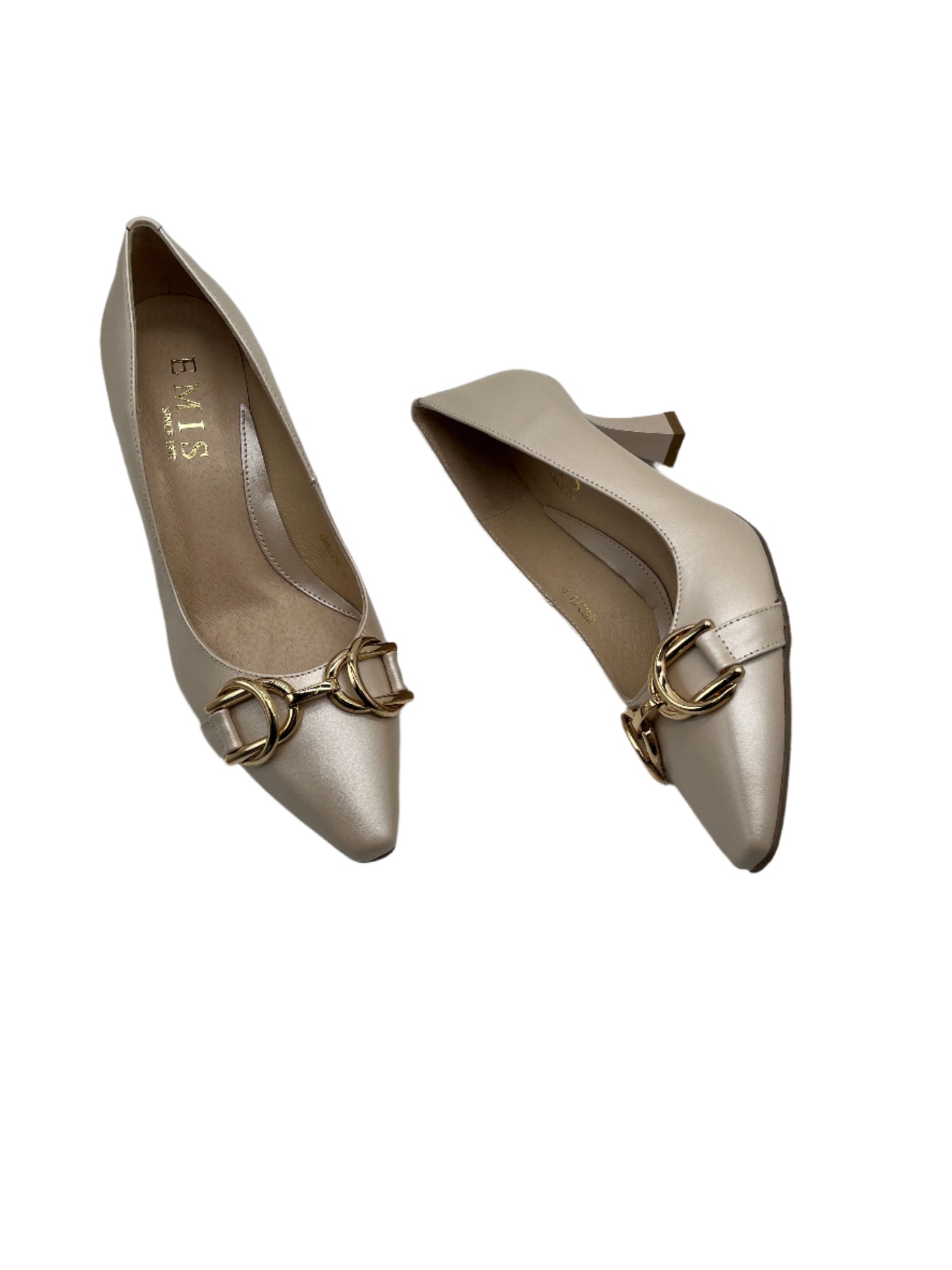 Emis S8228/F522 Beige 552 Heels with Gold Bar