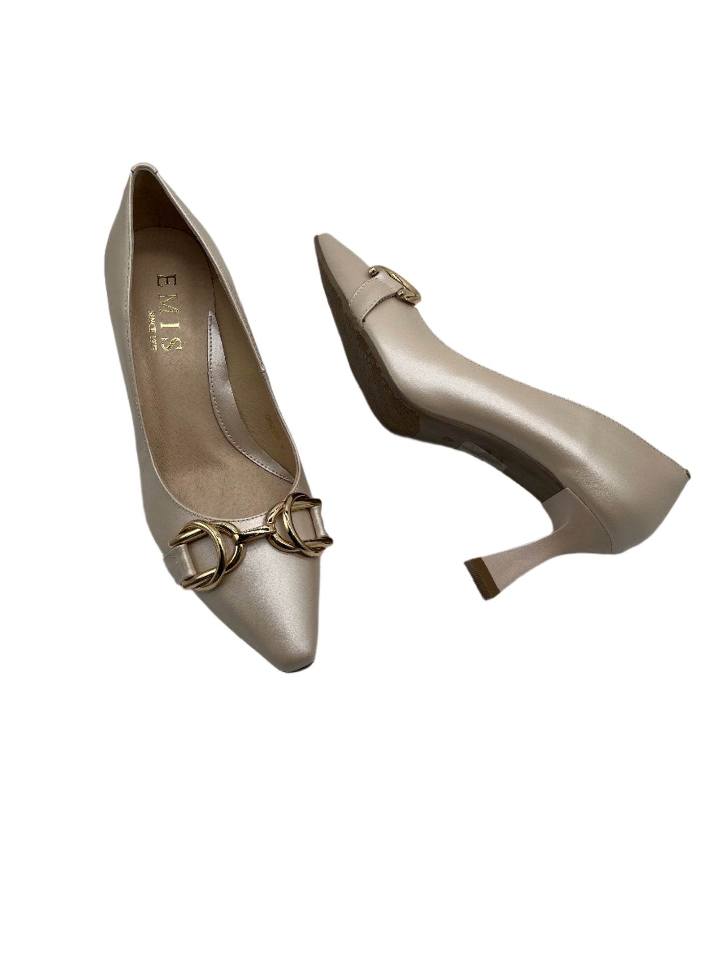 Emis S8228/F522 Beige 552 Heels with Gold Bar