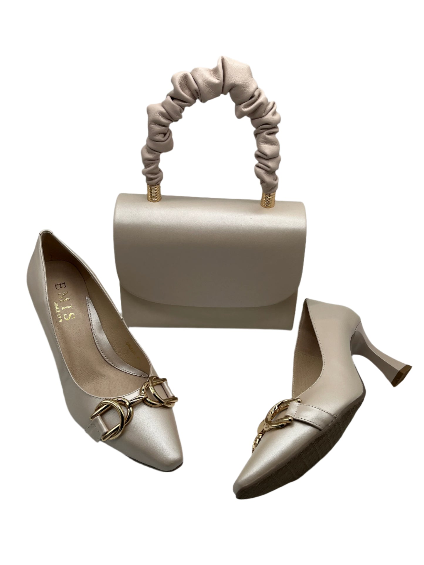 Emis S8228/F522 Beige 552 Heels with Gold Bar