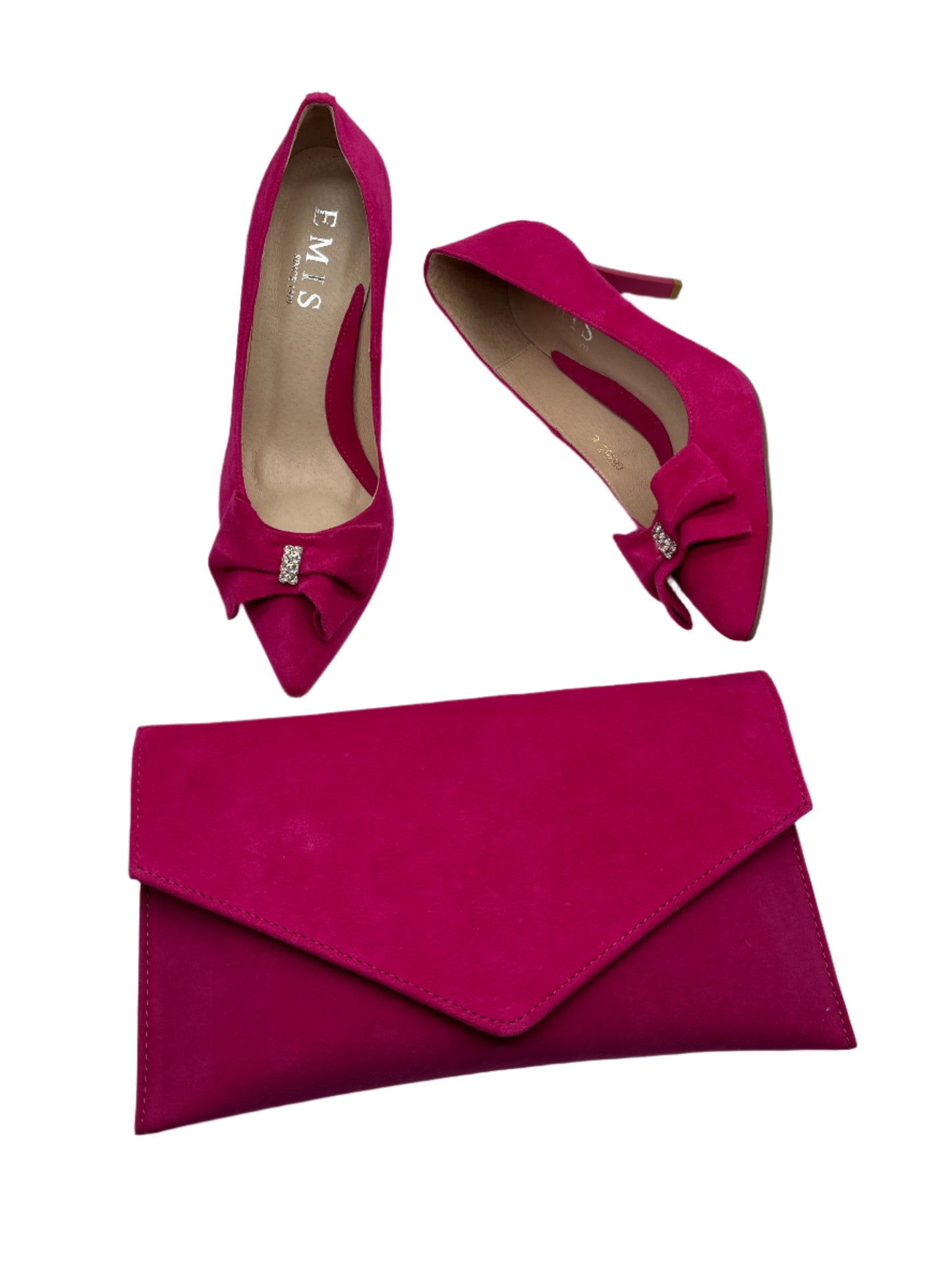 Emis Z8363/F802 Fuchsia 623 Suede Heels with Bow
