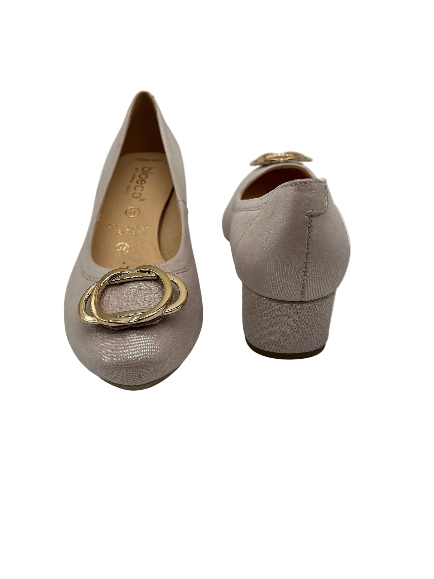 Bioeco by Arka 6415 2067+2763+1315 Metallic Pink Leather H Fit Block Heels