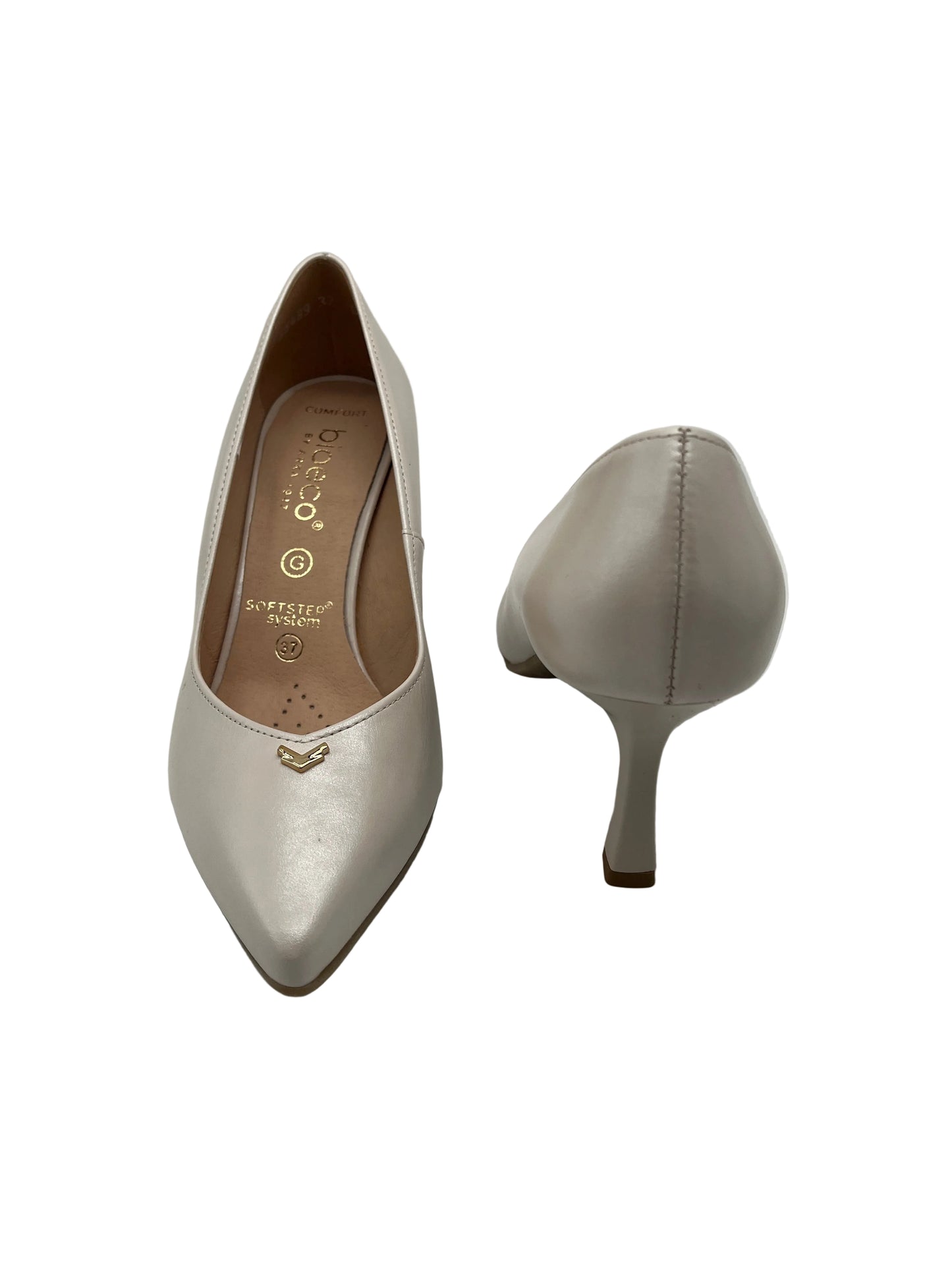 Bioeco by Arka 6543 2380+1315 Pearl Heels with Gold Stud