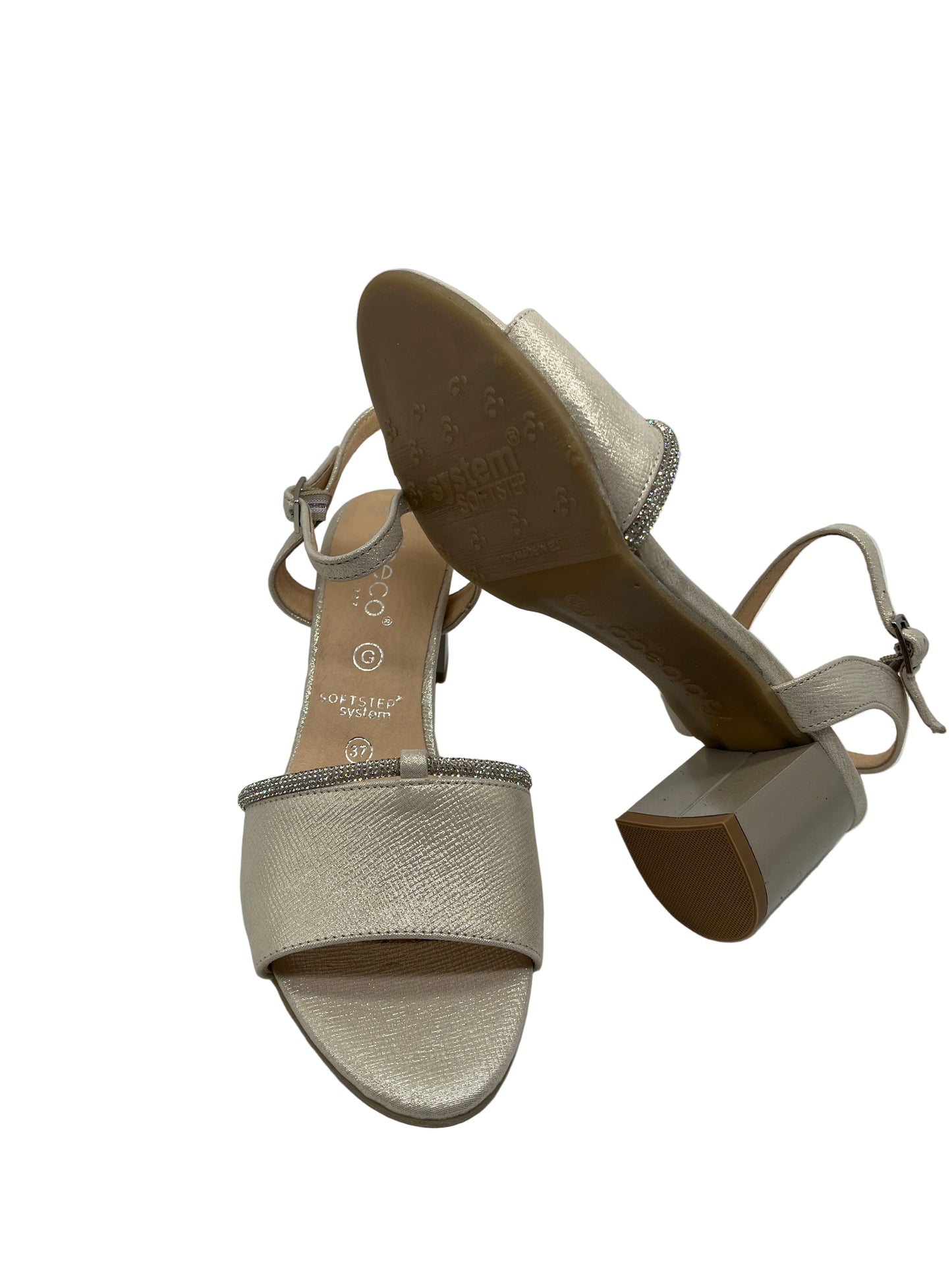 Bioeco by Arka 4040 1097+1661 Gold Shimmer Block Heel Sandals