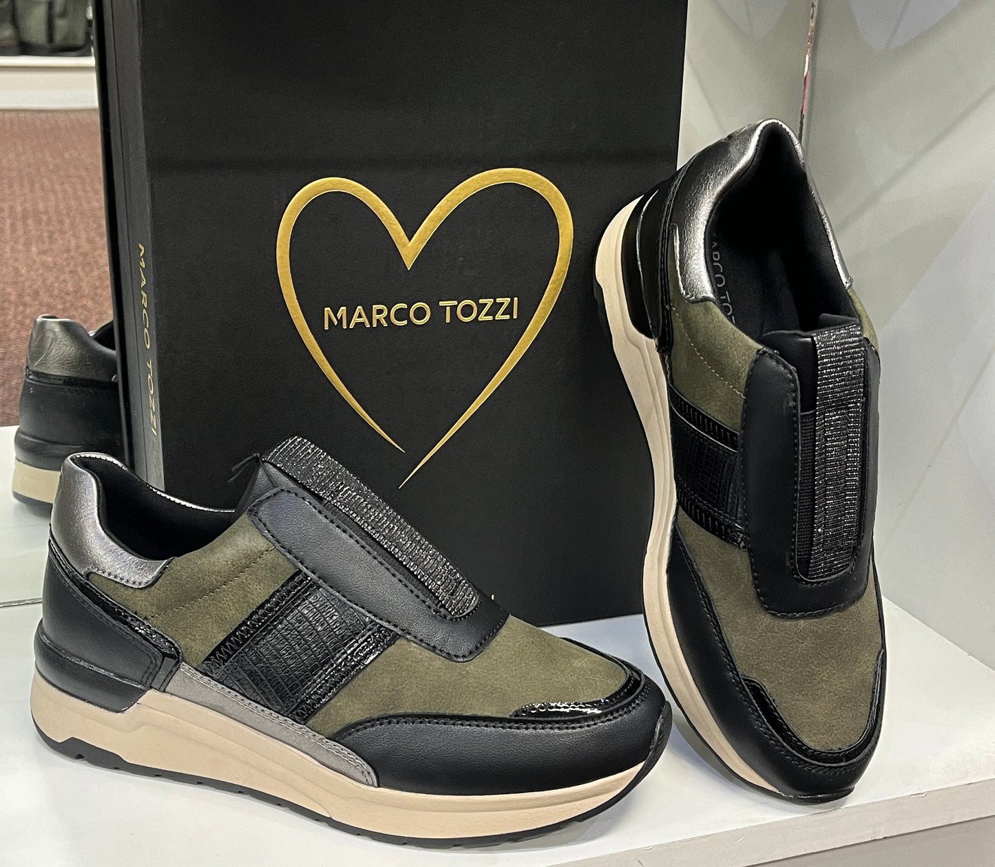 Marco Tozzi 2-24781-43-726 Khaki Combi Sneakers