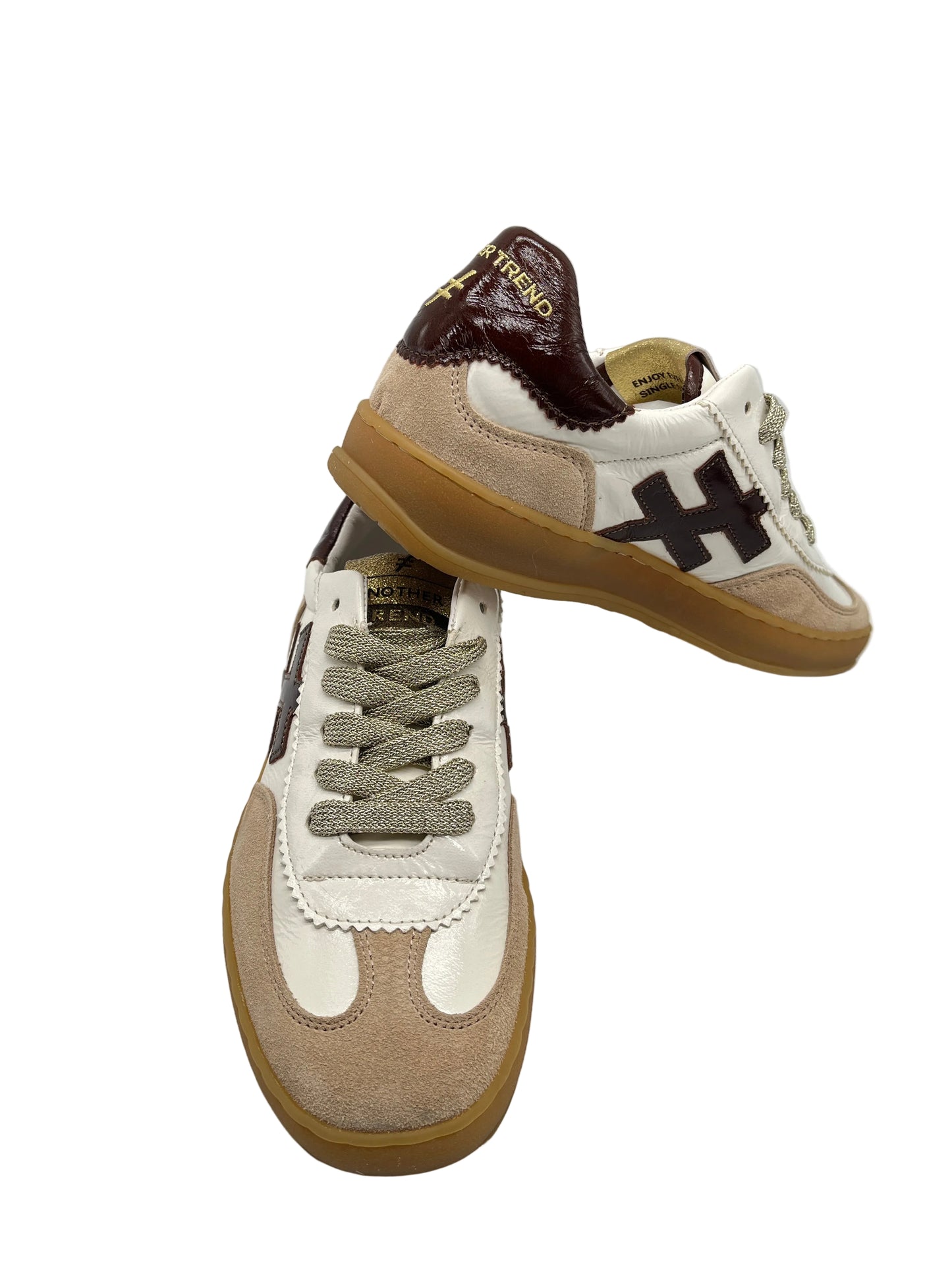 Another Trend A032T493 White + Brown Trainers
