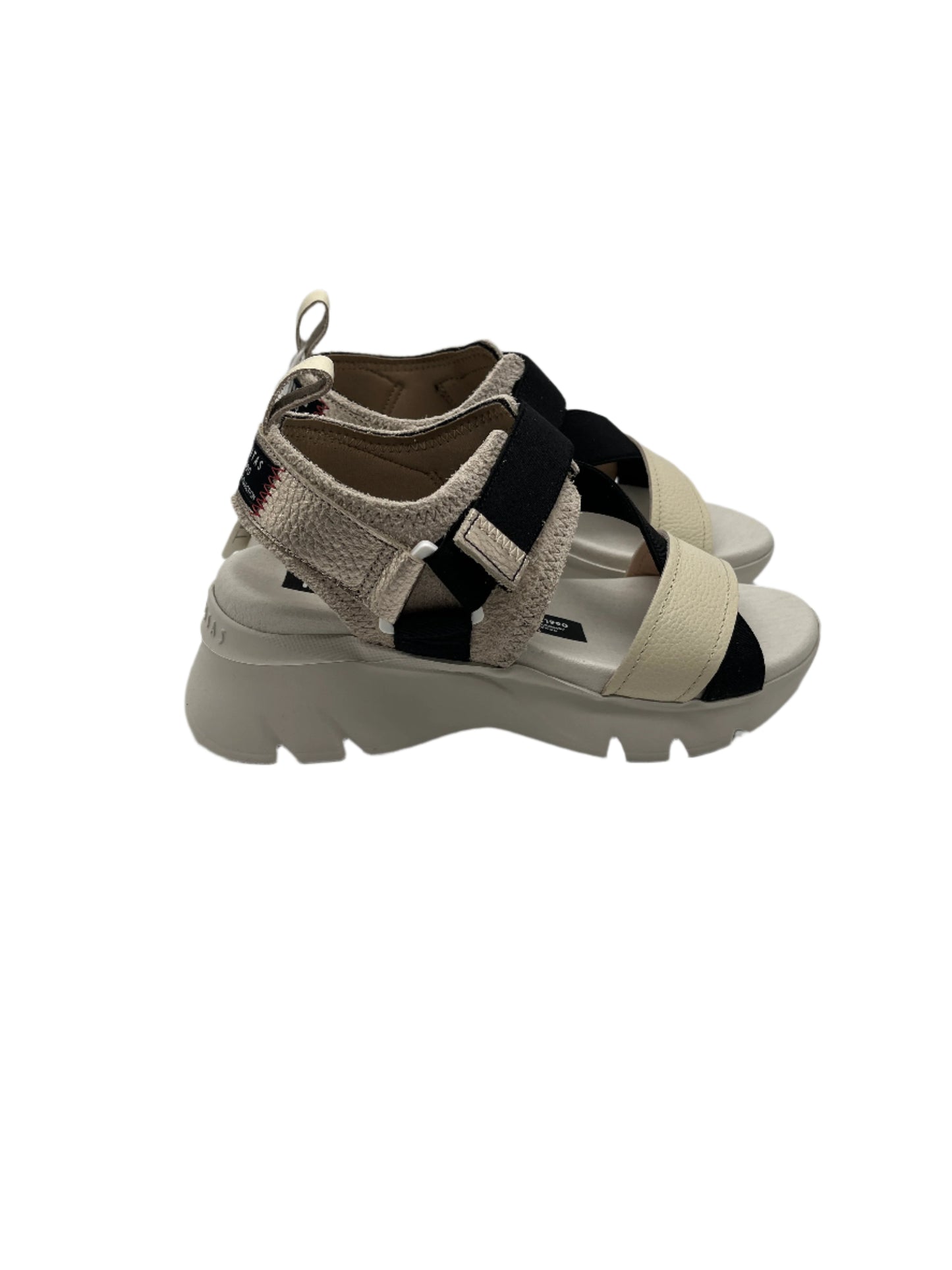 Hispanitas HV254007 Black, Cream Latte & Gold Combi Velcro Sandals