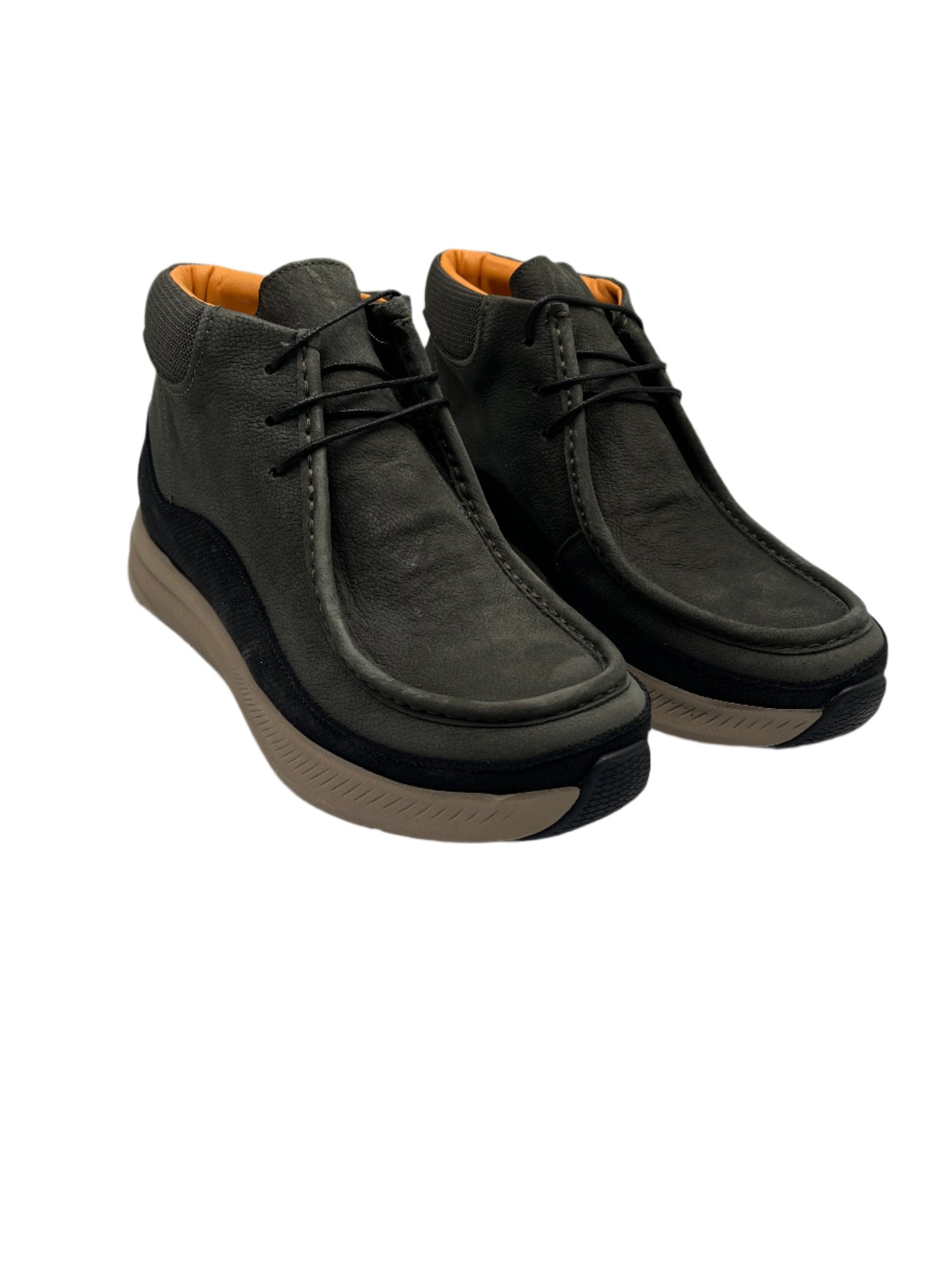 Freefoot 244181 Green Lace Anthracite Nubuck Leather Lace Boots with Black Trim