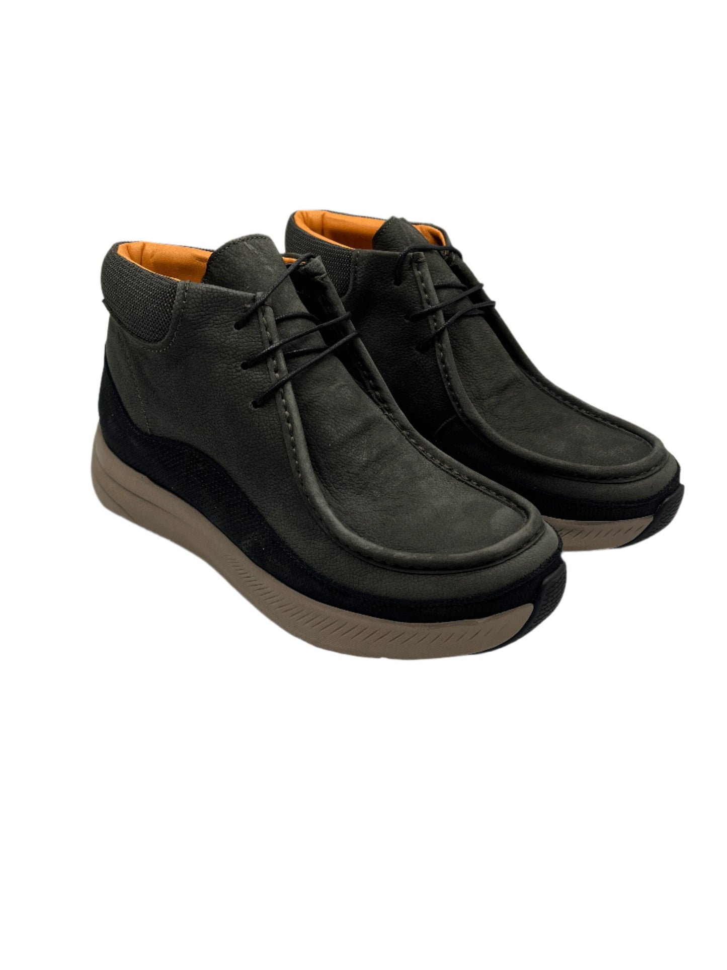 Freefoot 244181 Green Lace Anthracite Nubuck Leather Lace Boots with Black Trim