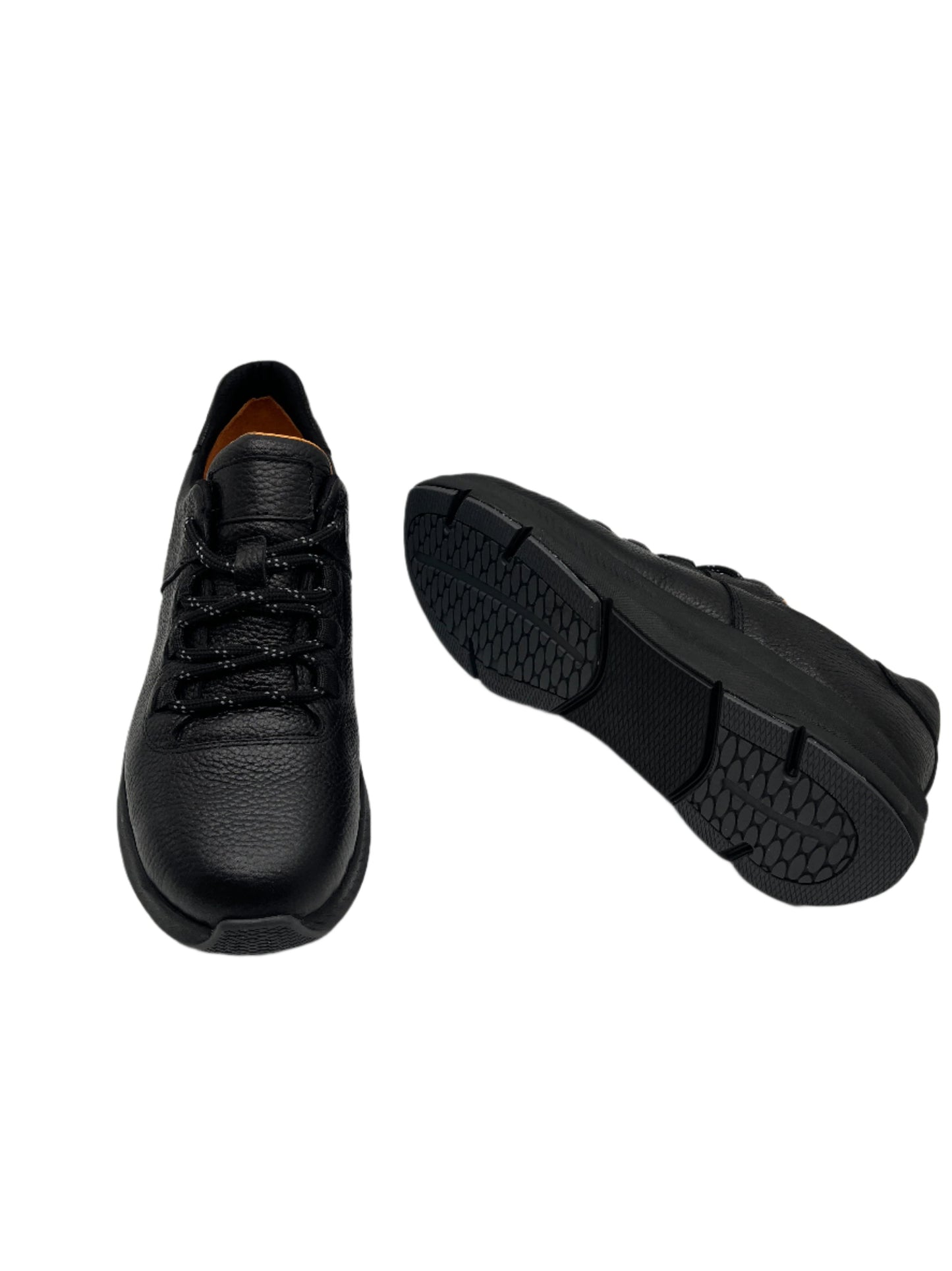 Freefoot 254103-1 Black Leather Lace Sneakers
