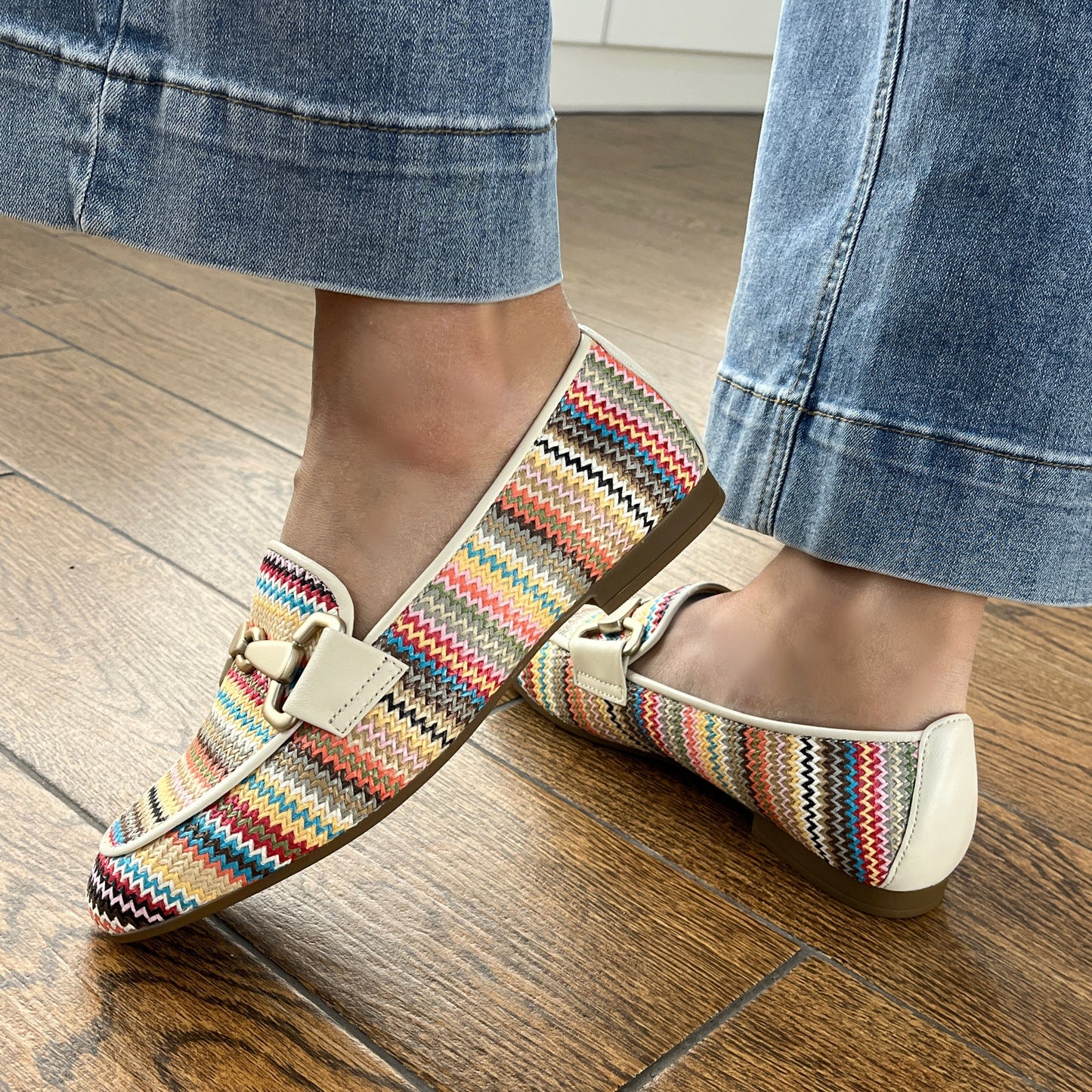 Gabor 85.214.41 Multicolour & Cream F Fit Slip On Loafers