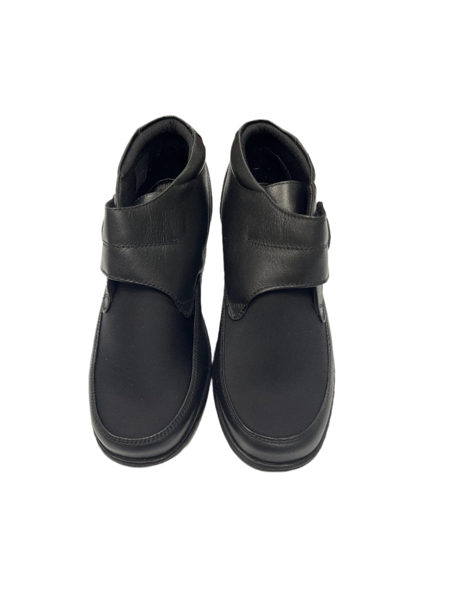 The Shoe Parlour by Phelan's Shoes 245-18 Black Soft Top Velcro Stretch Ankle Boots