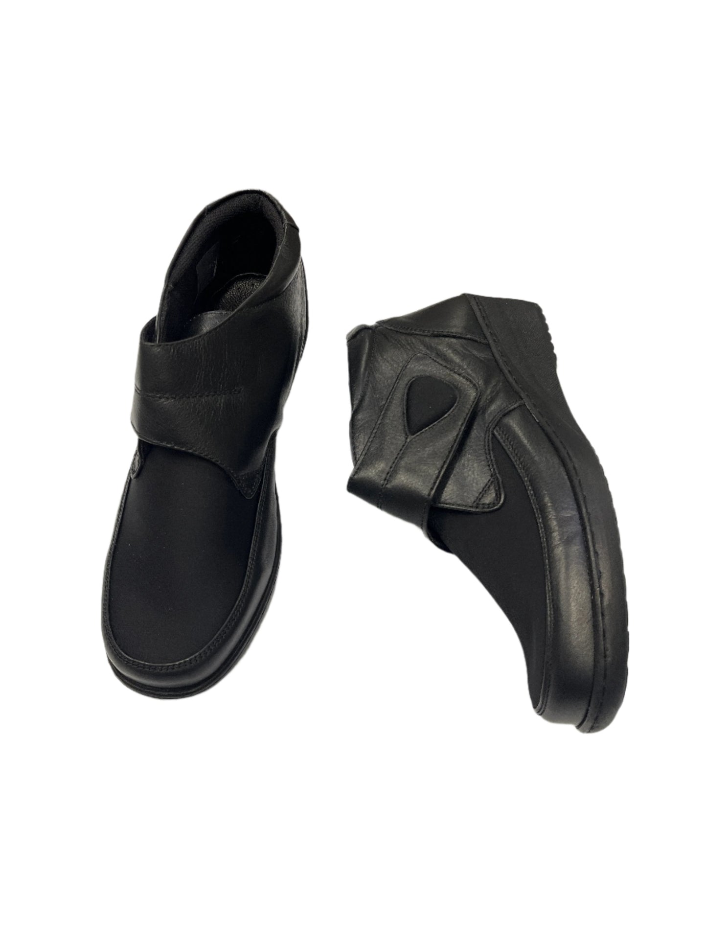 The Shoe Parlour by Phelan's Shoes 245-18 Black Soft Top Velcro Stretch Ankle Boots
