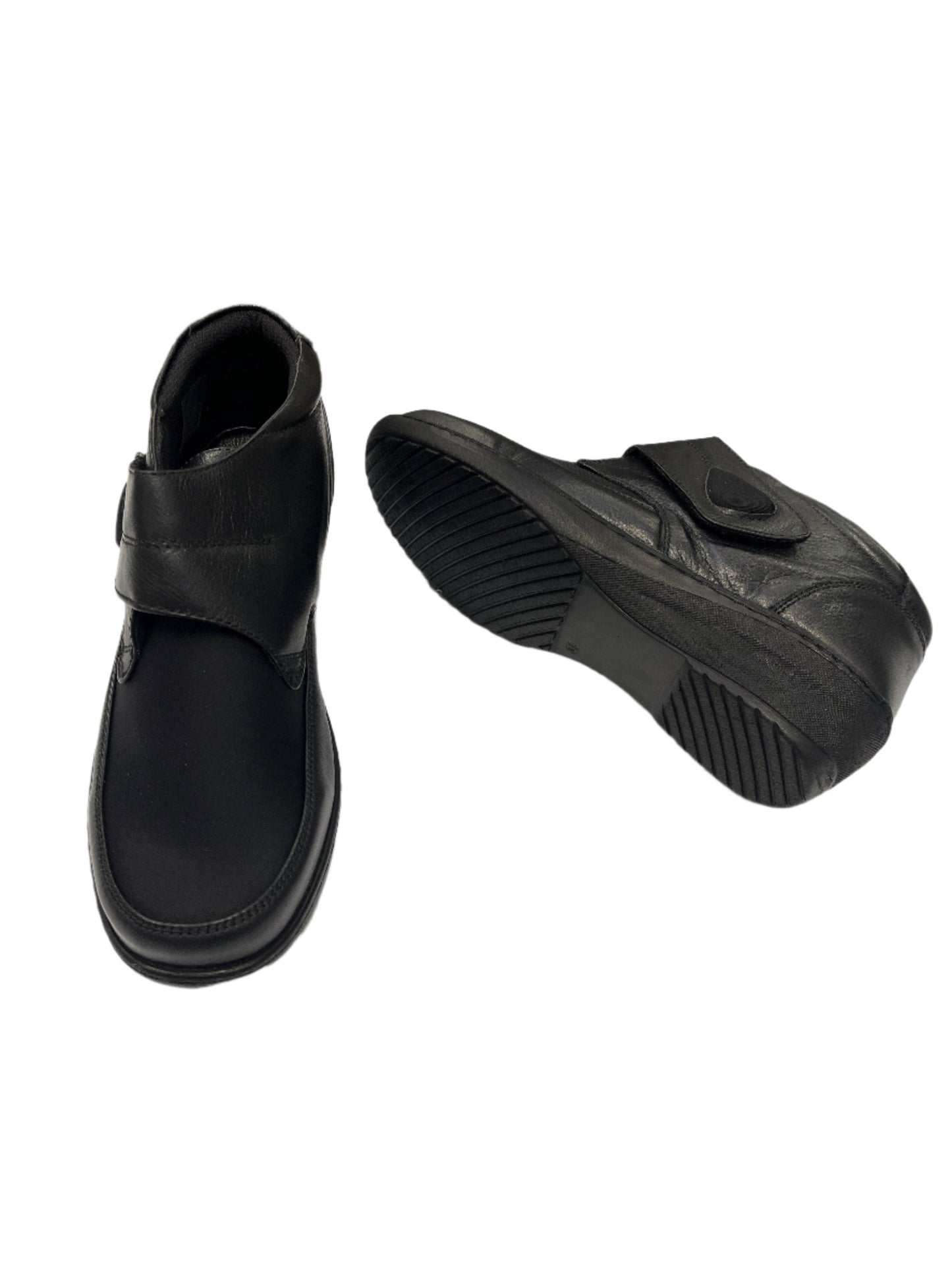 The Shoe Parlour by Phelan's Shoes 245-18 Black Soft Top Velcro Stretch Ankle Boots