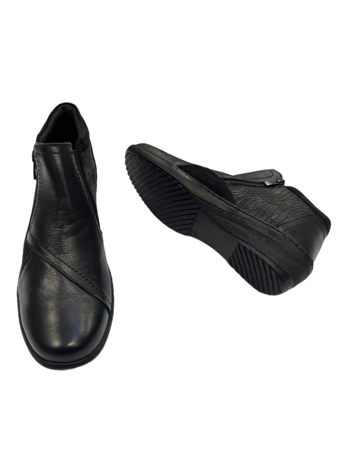 The Shoe Parlour by Phelan's Shoes 462-18 Black Leather/Suede Mix Side Zip Ankle Boots