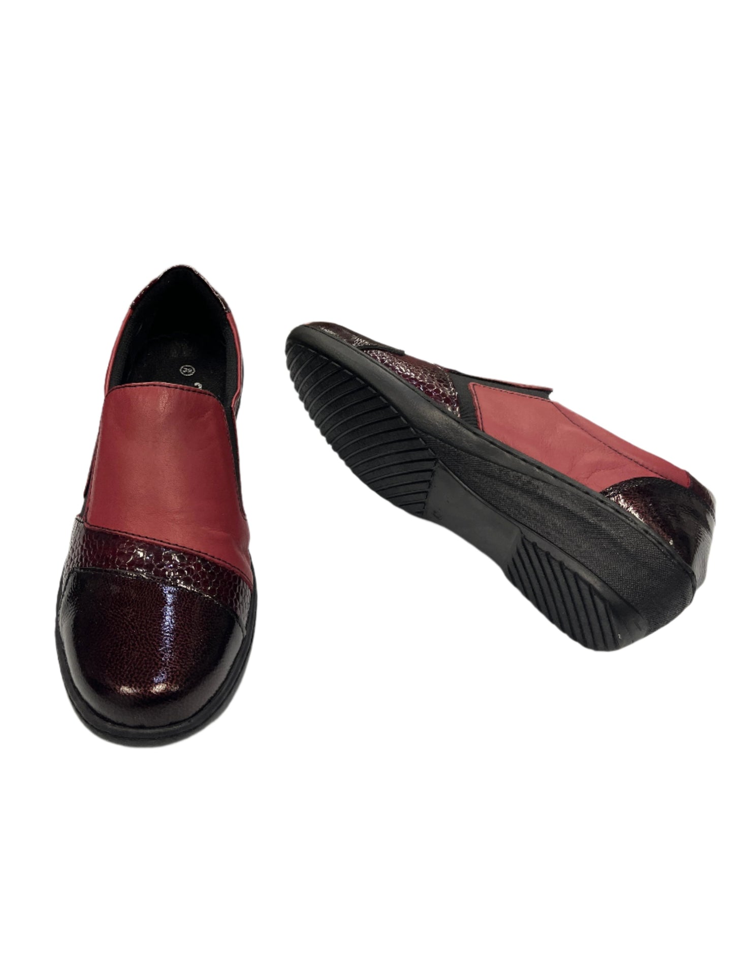 The Shoe Parlour by Phelan's Shoes 461-18 Bordo Wine Patent & Leather Slip On Shoes