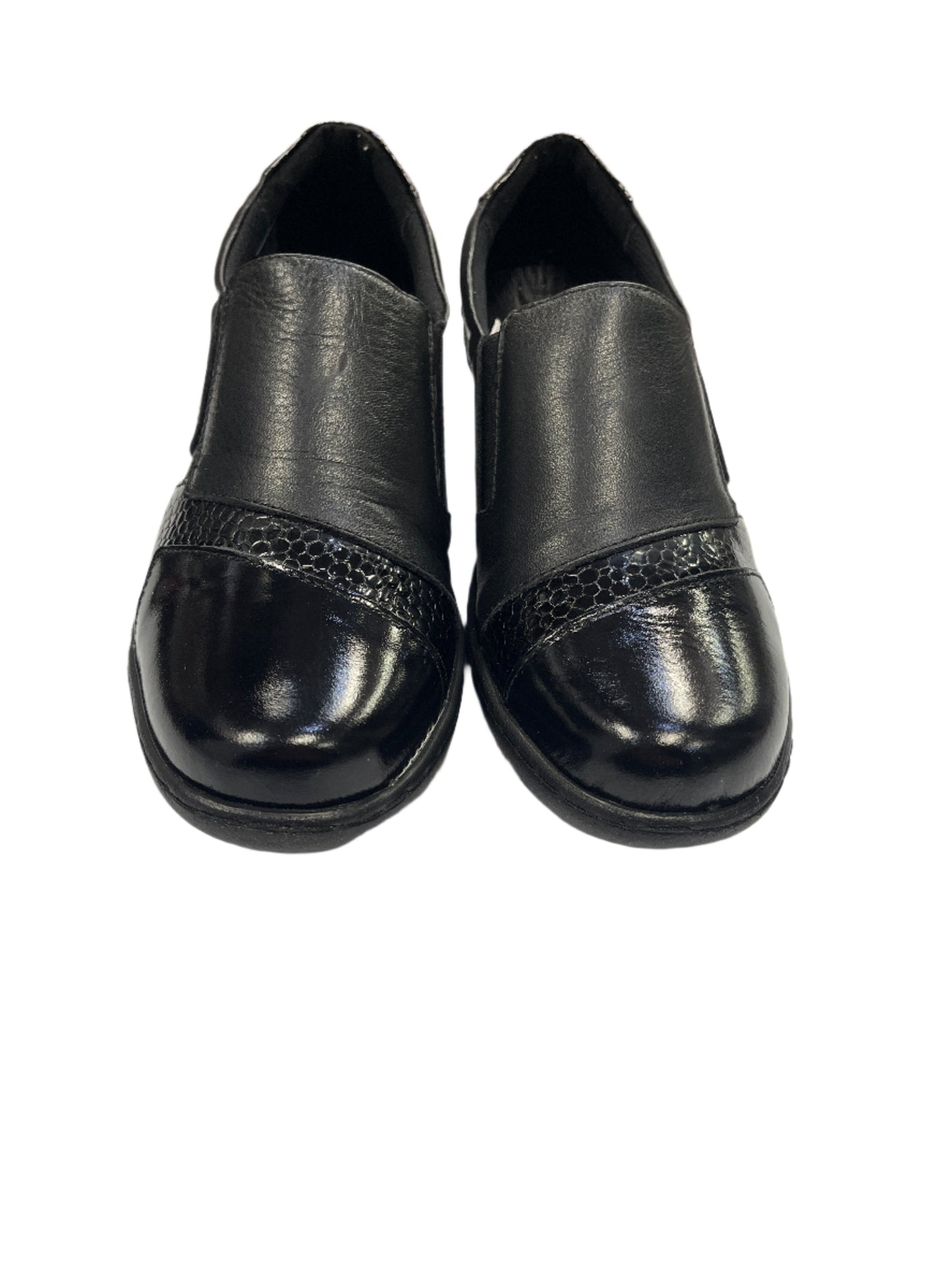 The Shoe Parlour by Phelan's Shoes 461-18 Black Leather & Patent Slip On Shoes