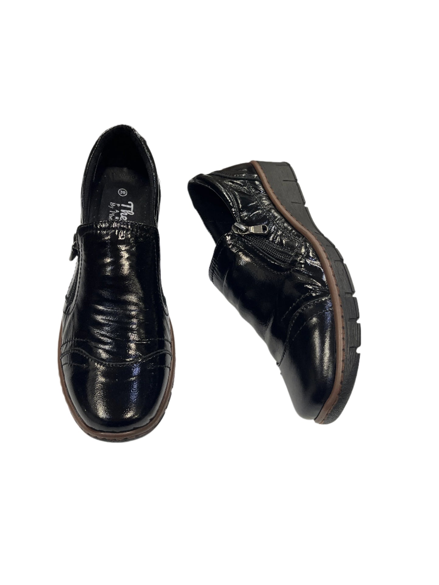 The Shoe Parlour by Phelan's Shoes 144-22 Black Patent Side Zip Shoes