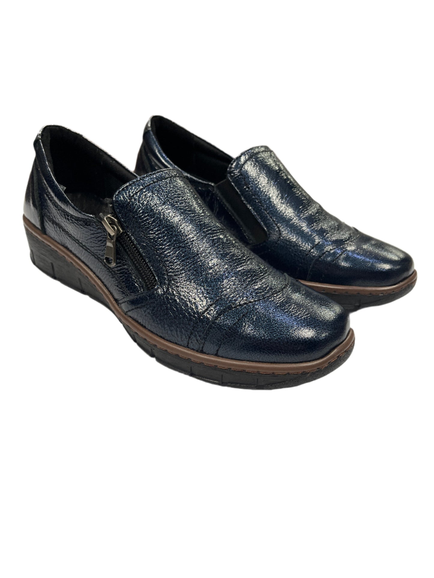 The Shoe Parlour by Phelan's Shoes 144-22 Blue/Navy Patent Side Zip Shoes