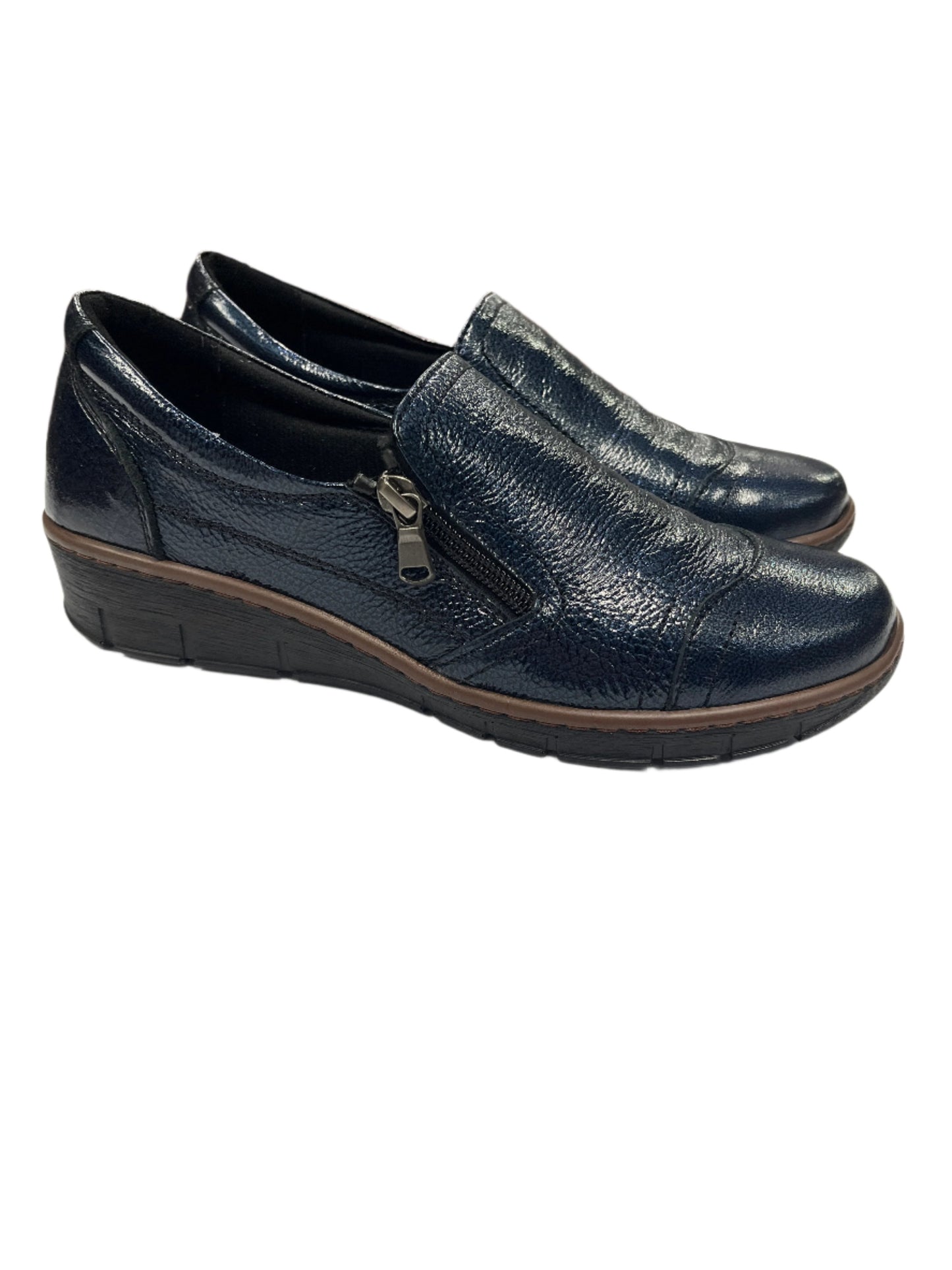 The Shoe Parlour by Phelan's Shoes 144-22 Blue/Navy Patent Side Zip Shoes