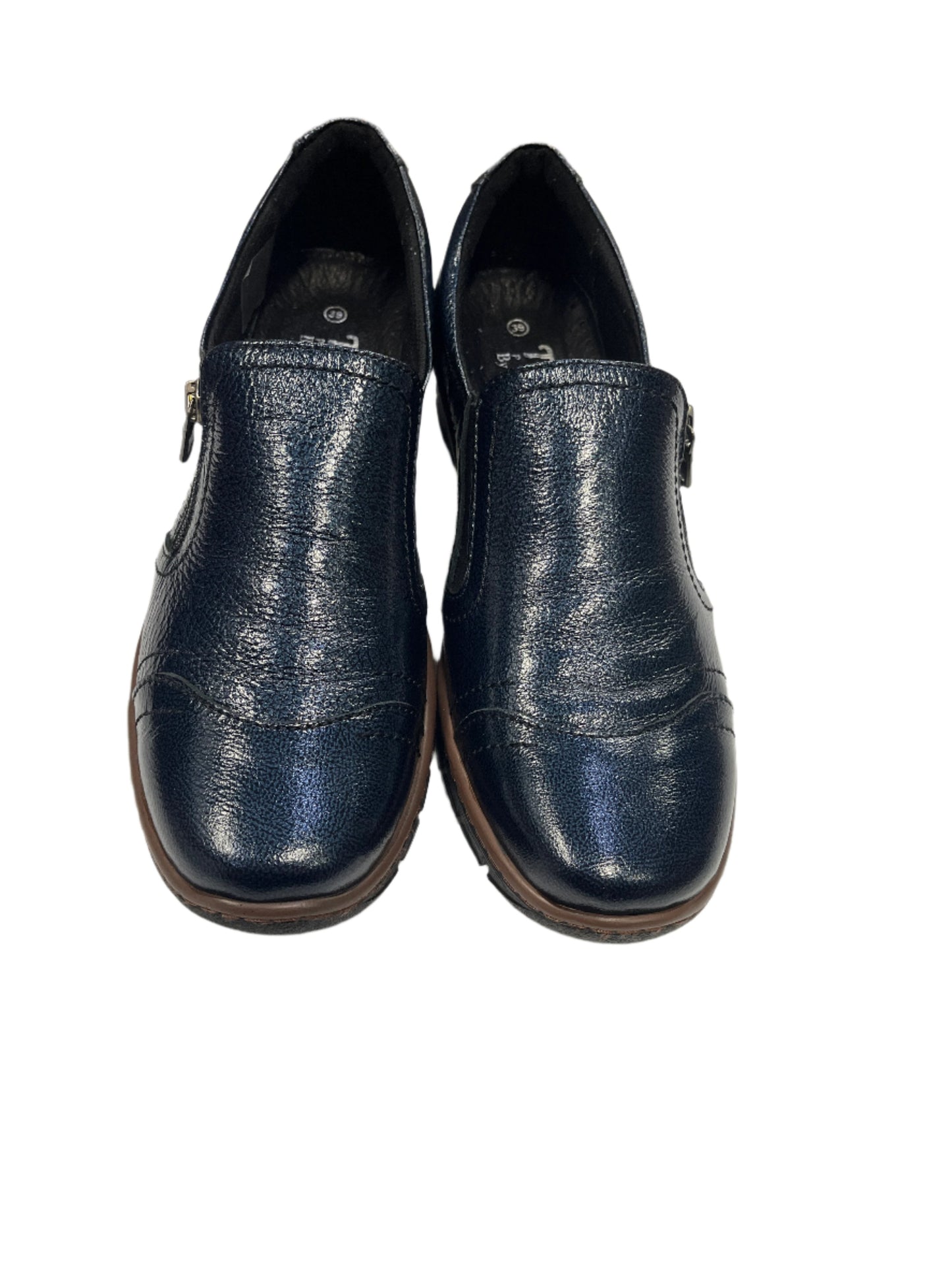 The Shoe Parlour by Phelan's Shoes 144-22 Blue/Navy Patent Side Zip Shoes