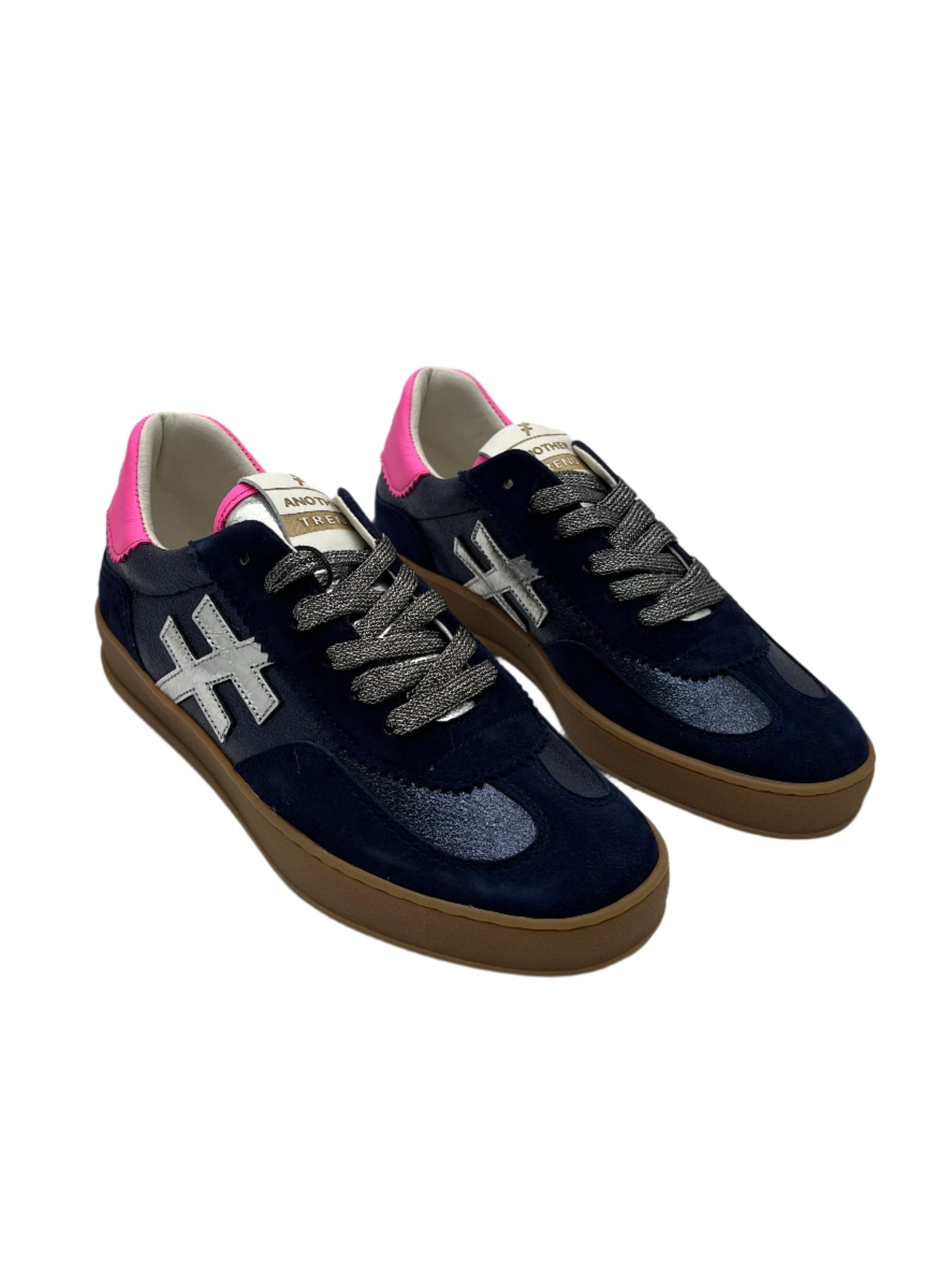 Another Trend A03280D2 Ante+Metal Ocean Navy Silver Pink Trainers