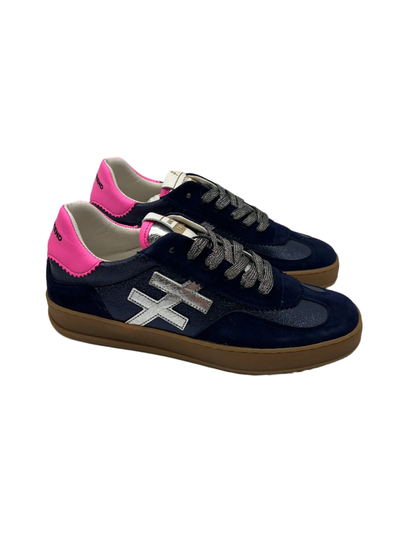 Another Trend A03280D2 Ante+Metal Ocean Navy Silver Pink Trainers