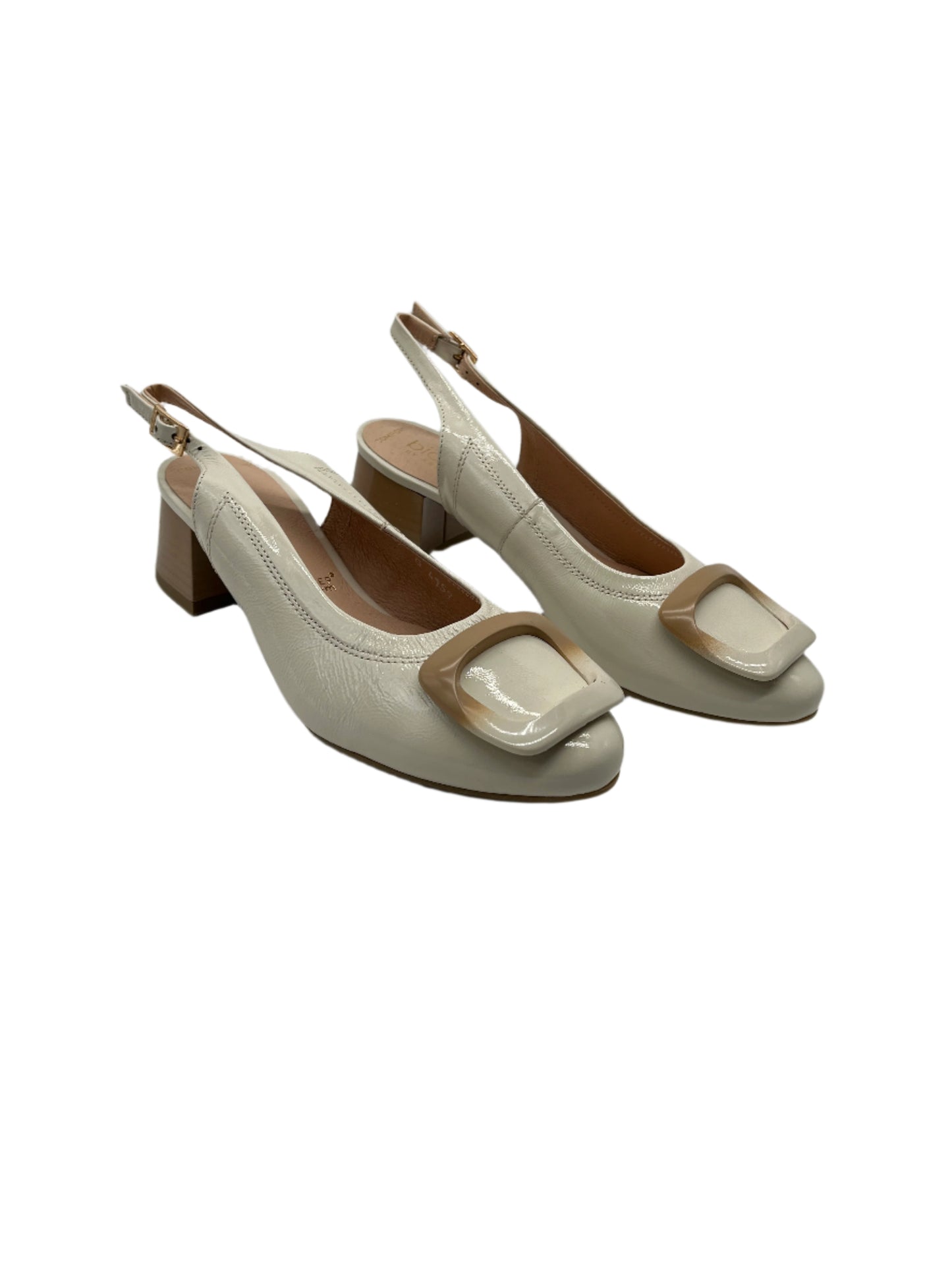 Bioeco by Arka 4153 2639+2776+1315 Beige Patent Block Heel