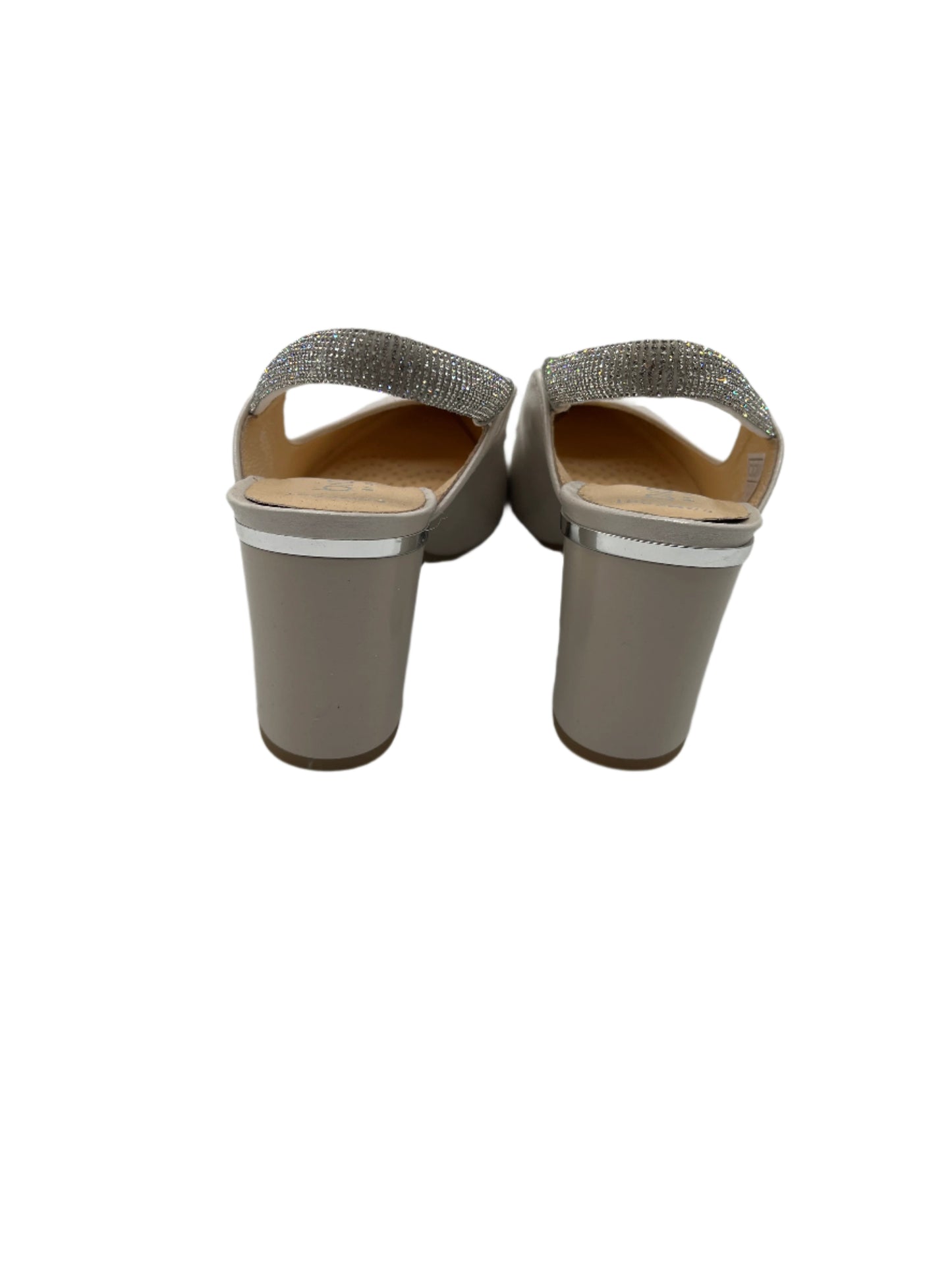 Bioeco by Arka 4186 2380+1661 Pearl Leather Block Heels with Slingback Strap