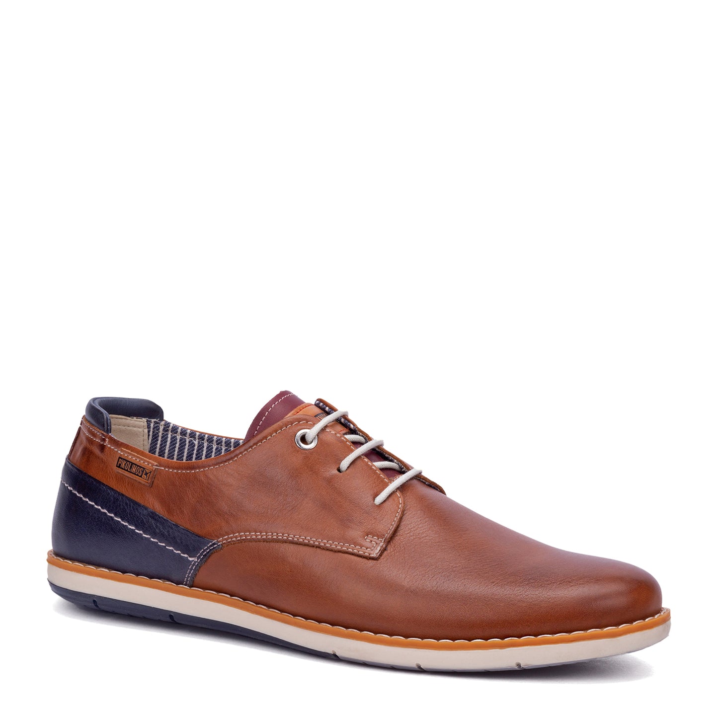 Pikolinos JUCAR M4E-4104C1 Brandy Tan Lace Shoes with Blue Heel