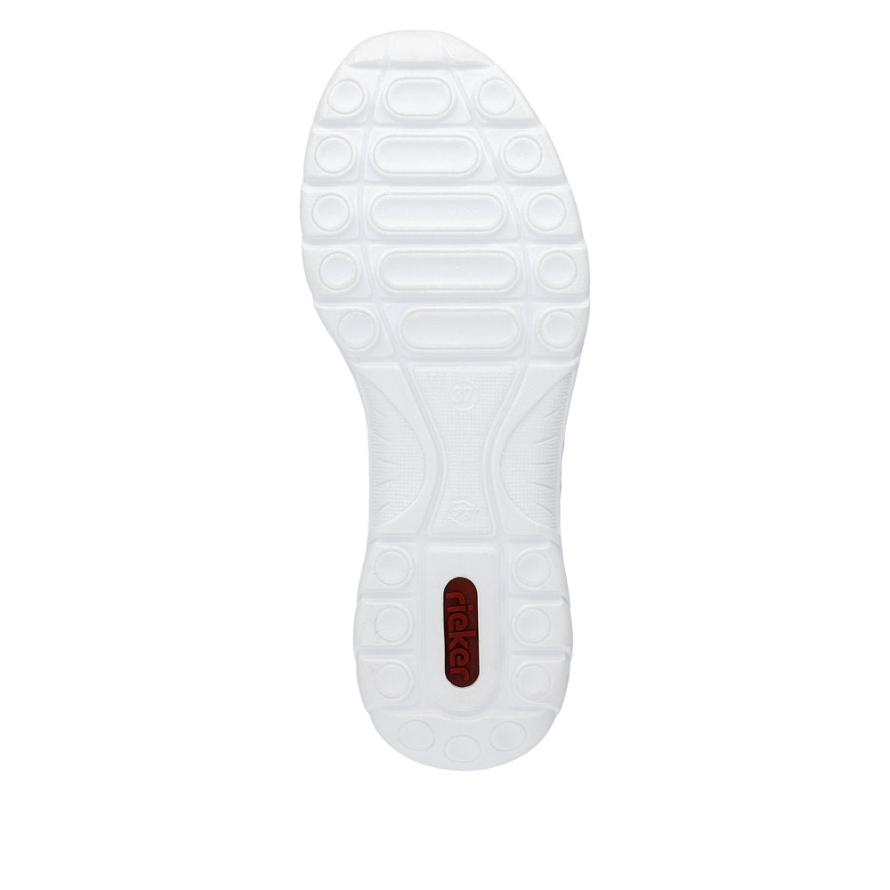 Rieker L3259-80 White & Silver Elastic Lace Shoes