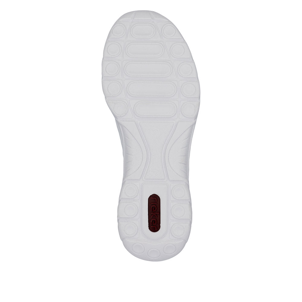 Rieker L32G9-80 White, Rose & Quartz Combi Elastic Lace Sneakers