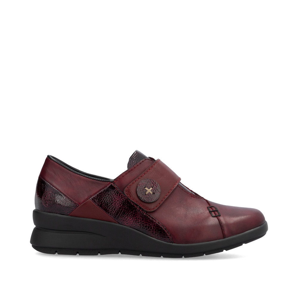 Rieker L4856-35 Wine/Burgundy Velcro Shoesp