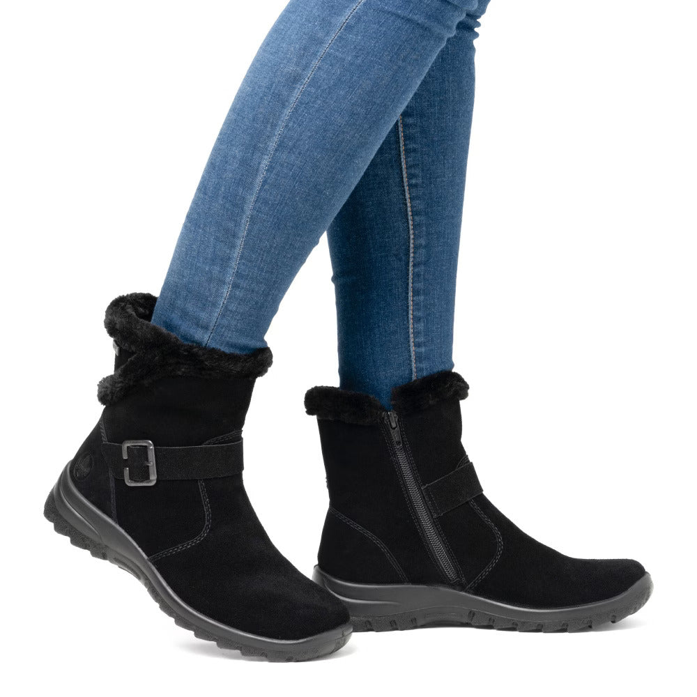 Rieker L7179-00 Tex Black Suede Boots
