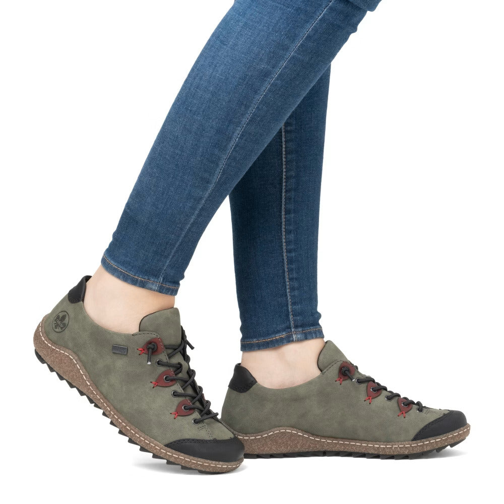 Rieker L7561-54 TEX Green Combi Shoes