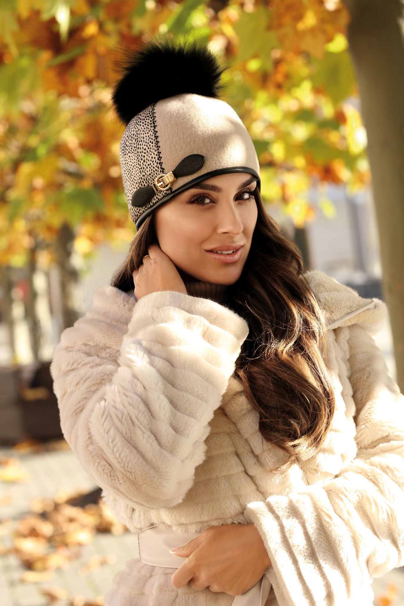 Willi Hats Heaven Lanis Camel Beige Hat with Black & Gold Belt