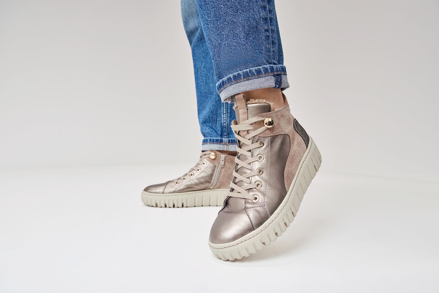 Waldlaufer 941804 400 212 Livia Beige & Bronze Combi Boots