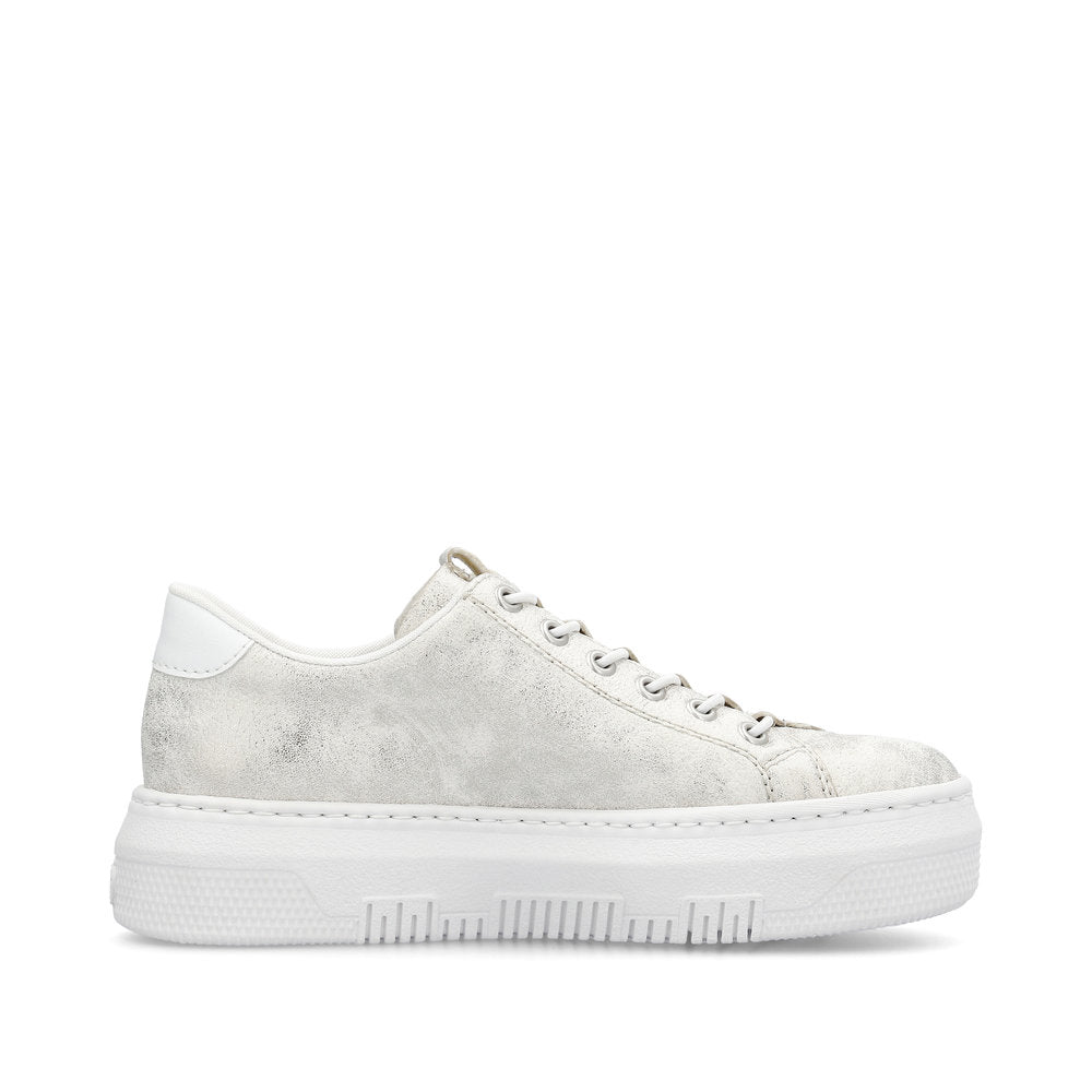 Rieker M1953-60 Beige Gold Shimmer Sneakers with Zip