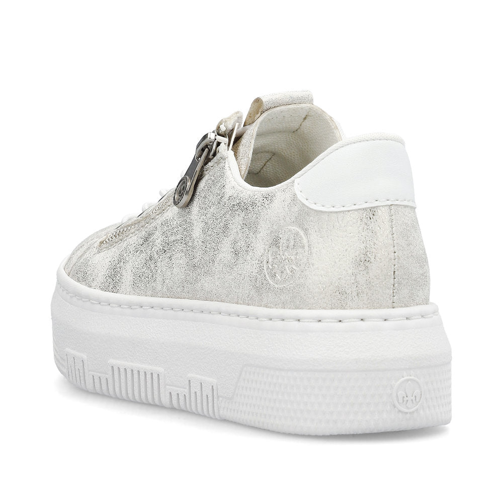 Rieker M1953-60 Beige Gold Shimmer Sneakers with Zip