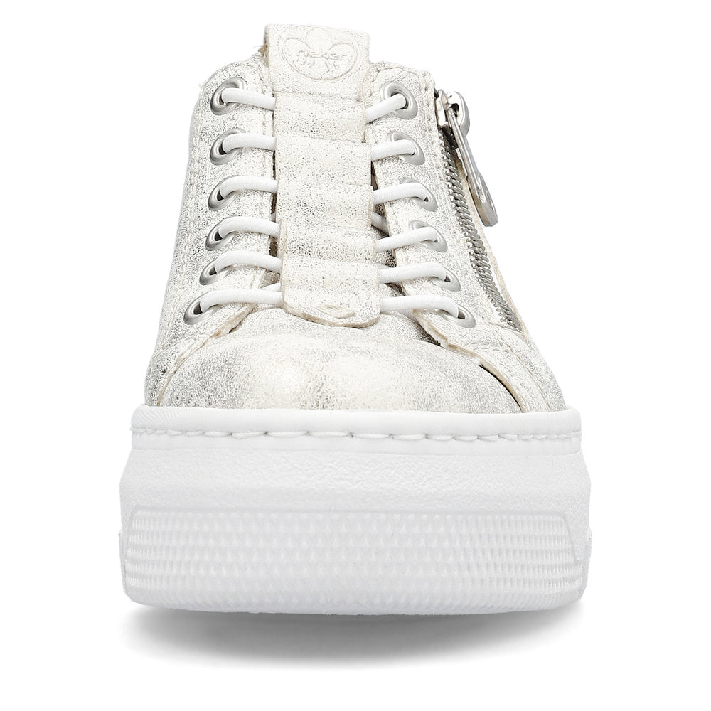 Rieker M1953-60 Beige Gold Shimmer Sneakers with Zip