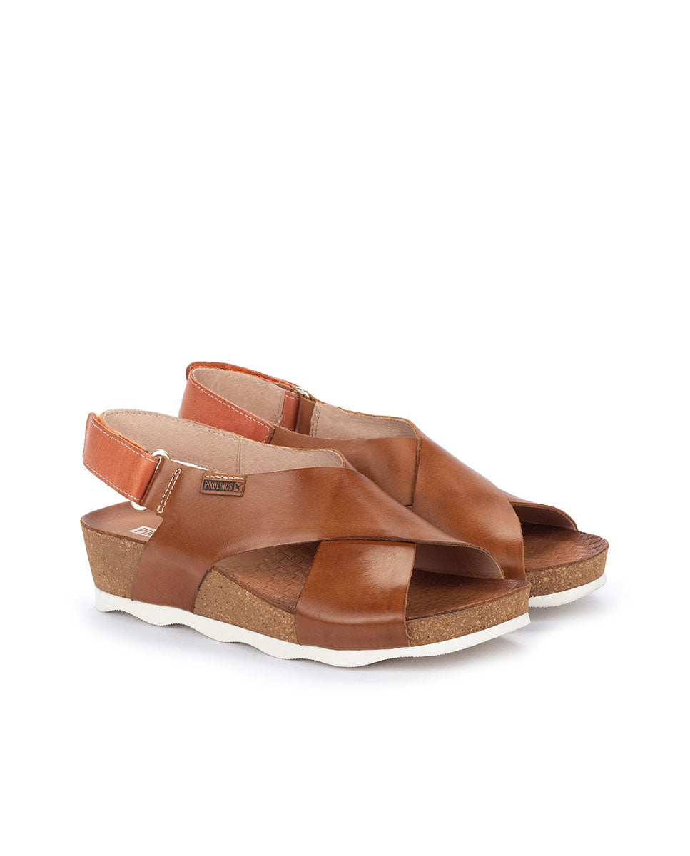 Pikolinos MAHON W9E-0912 Brandy Tan Sandals with Slingback Strap