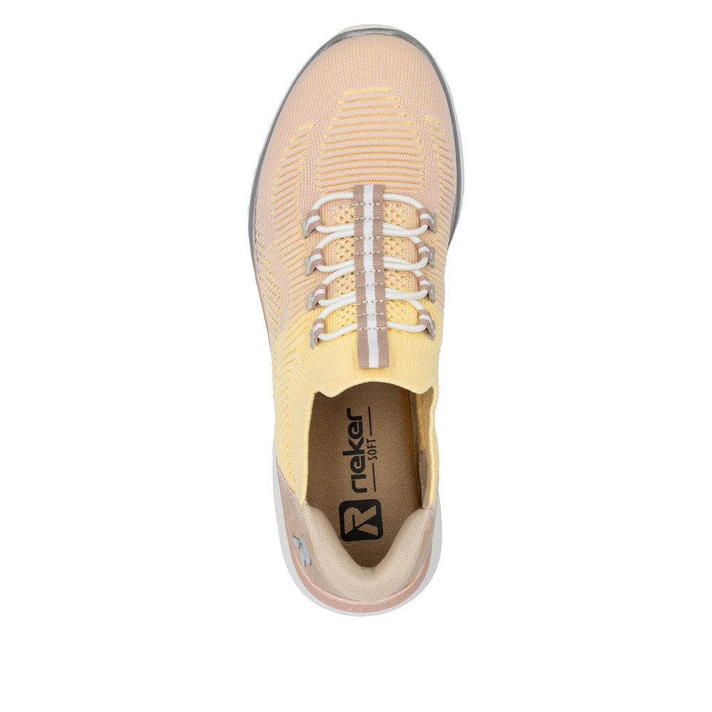 Rieker Soft M5066-68 Yellow Multi Slip On Sneakers