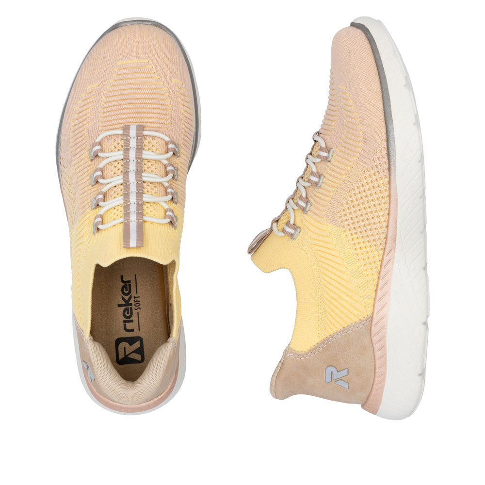 Rieker Soft M5066-68 Yellow Multi Slip On Sneakers