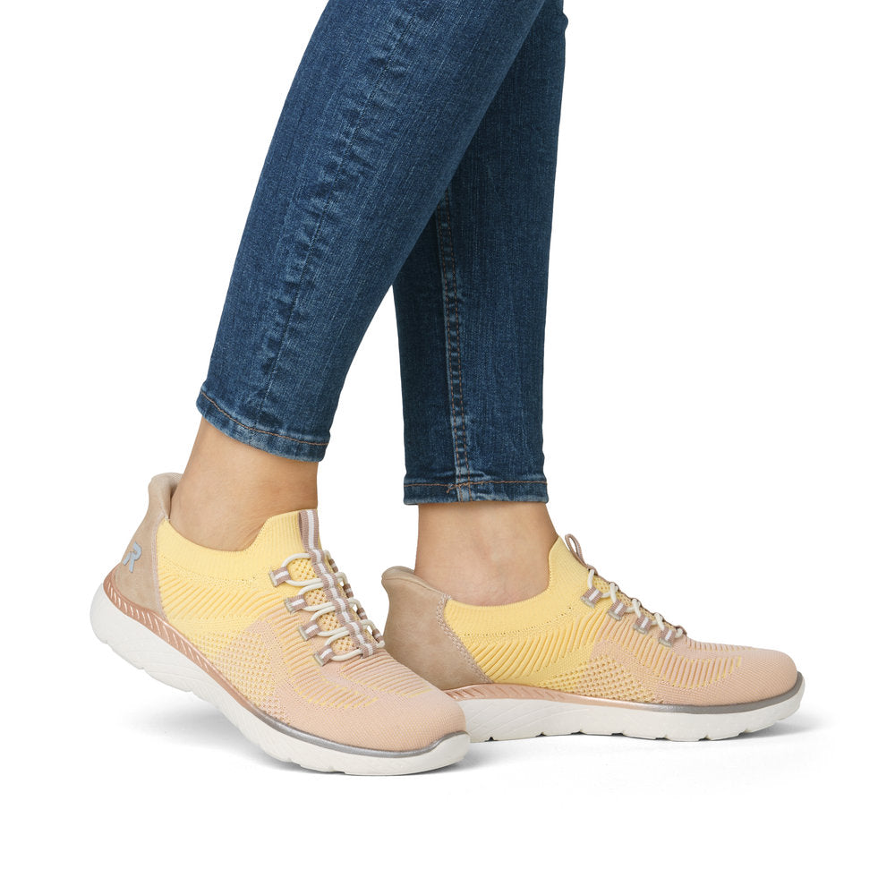 Rieker Soft M5066-68 Yellow Multi Slip On Sneakers