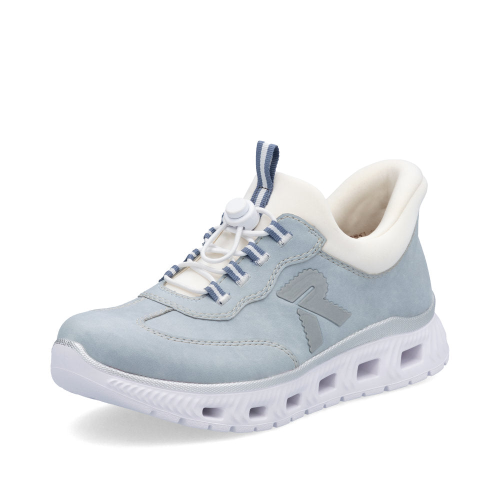 Rieker Soft M6071-12 Blue & White Slip On Sneakers